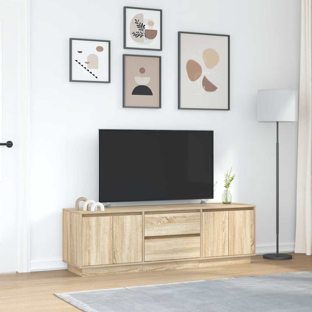 vidaXL Dulap TV cu lumini LED Stejar Sonoma 160,5x41x50 cm vidaXL Dulap TV cu lumini LED Stejar Sonoma 160,5x41x50 cm