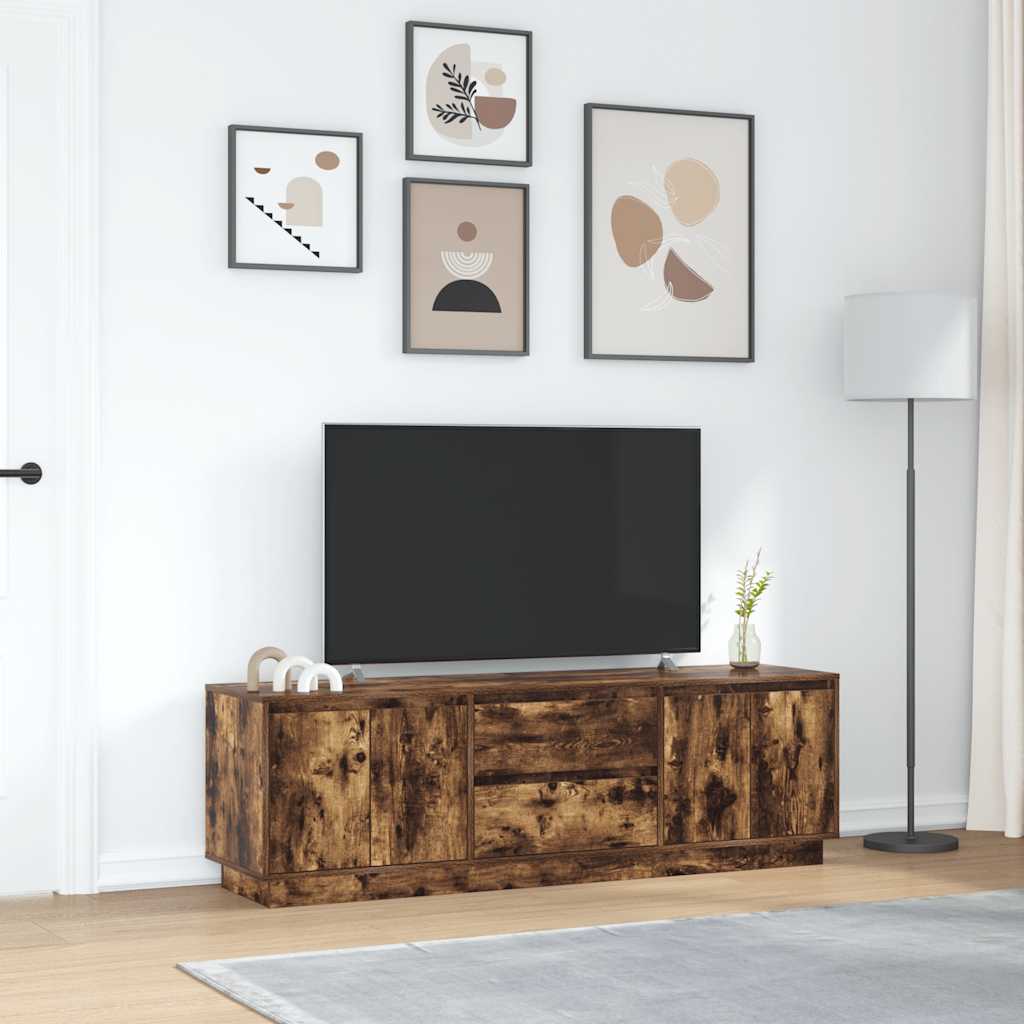 vidaXL Dulap TV cu lumini LED Stejar afumat 160,5x41x50 cm vidaXL Dulap TV cu lumini LED Stejar afumat 160,5x41x50 cm