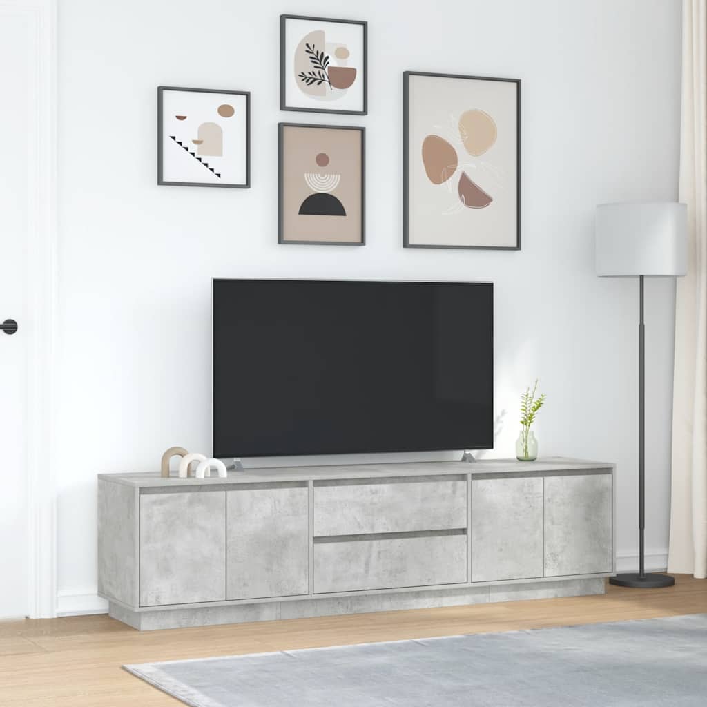 vidaXL Dulap TV cu lumini LED Gri beton 193,5x41x50 cm vidaXL Dulap TV cu lumini LED Gri beton 193,5x41x50 cm