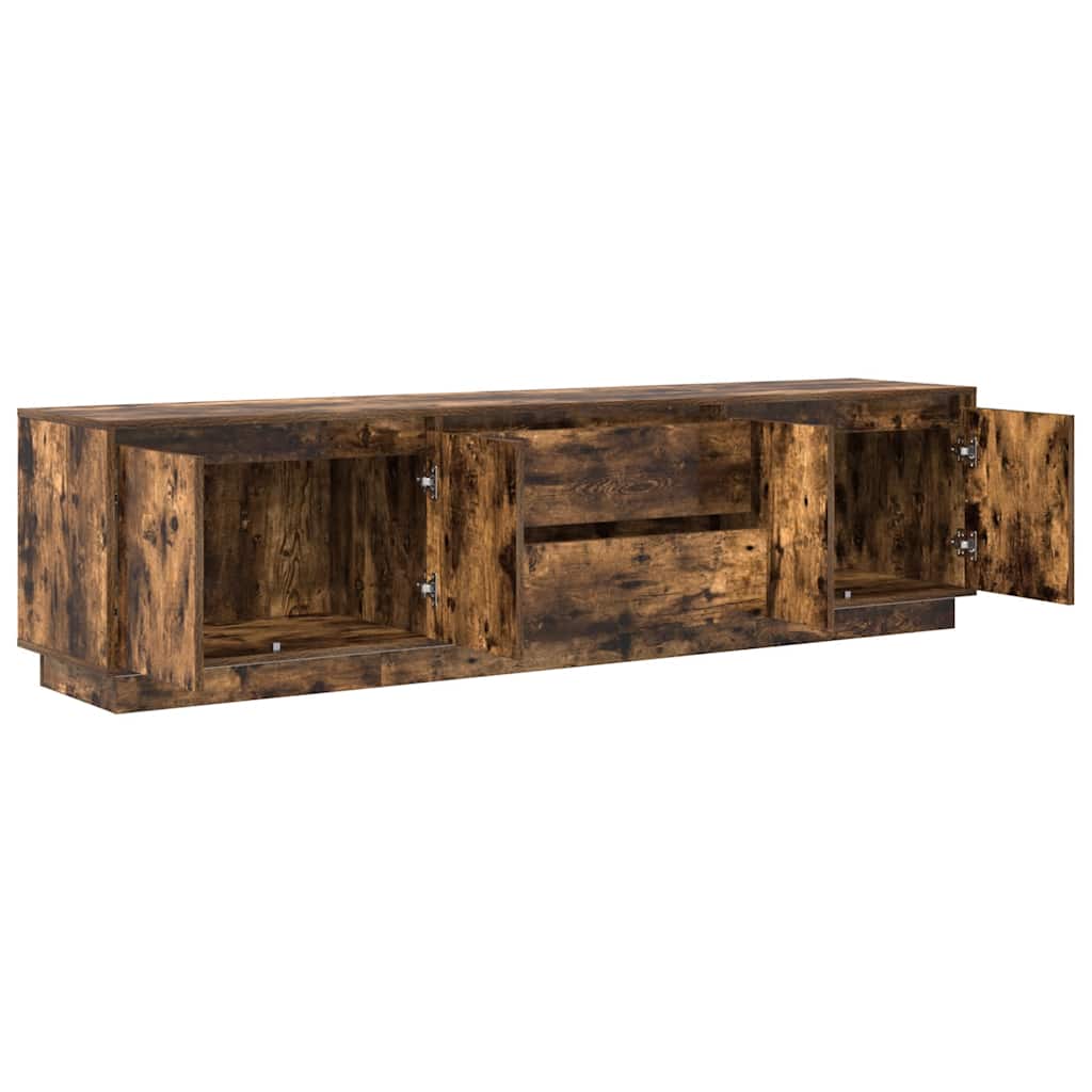 vidaXL Dulap TV cu lumini LED Stejar afumat 193,5x41x50 cm vidaXL Dulap TV cu lumini LED Stejar afumat 193,5x41x50 cm