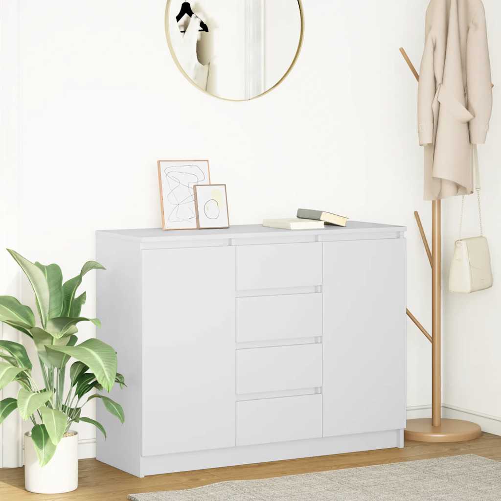 vidaXL Bufetă cu sertare Alb 100,5x35x76 cm Lemn prelucrat vidaXL Bufetă cu sertare Alb 100,5x35x76 cm Lemn prelucrat
