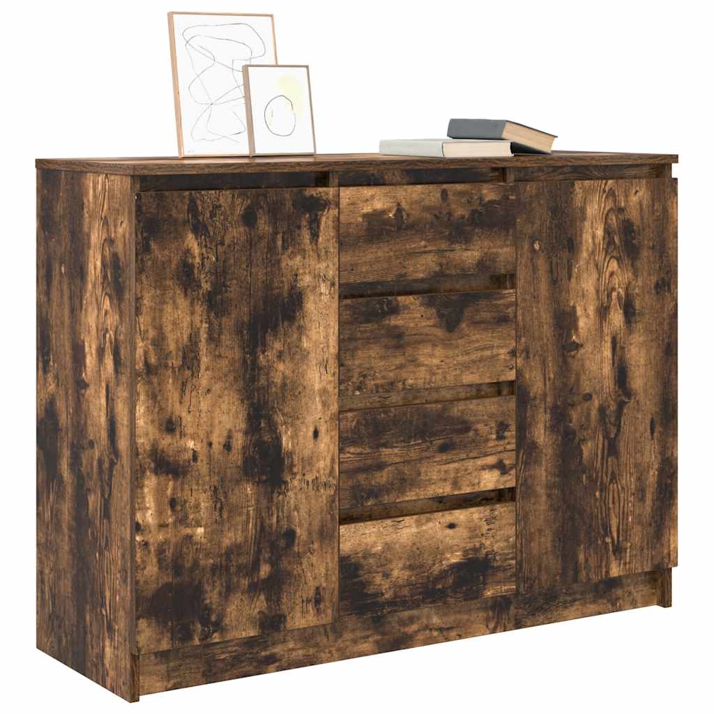 vidaXL Bufetă cu sertare Stejar afumat 100,5x35x76 cm Lemn prelucrat