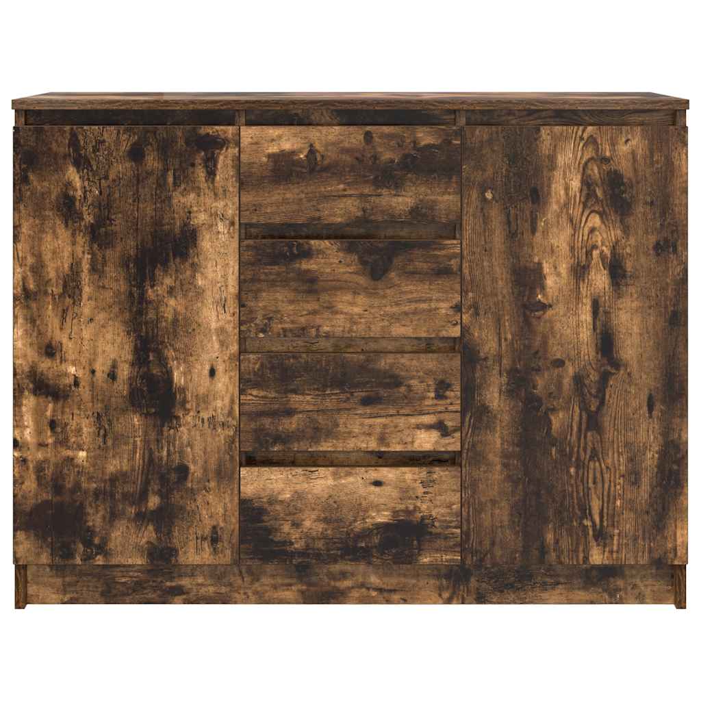 vidaXL Bufetă cu sertare Stejar afumat 100,5x35x76 cm Lemn prelucrat