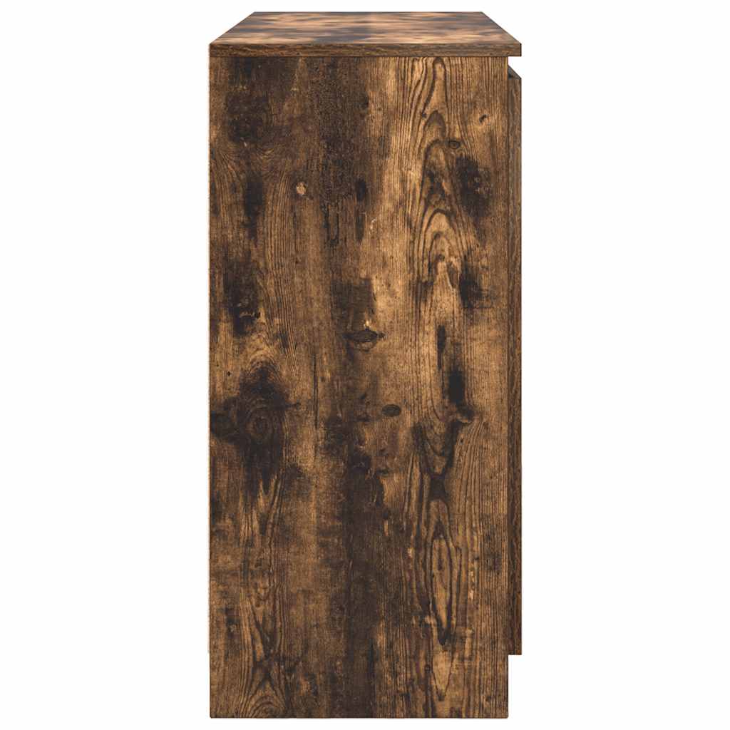 vidaXL Bufetă cu sertare Stejar afumat 100,5x35x76 cm Lemn prelucrat