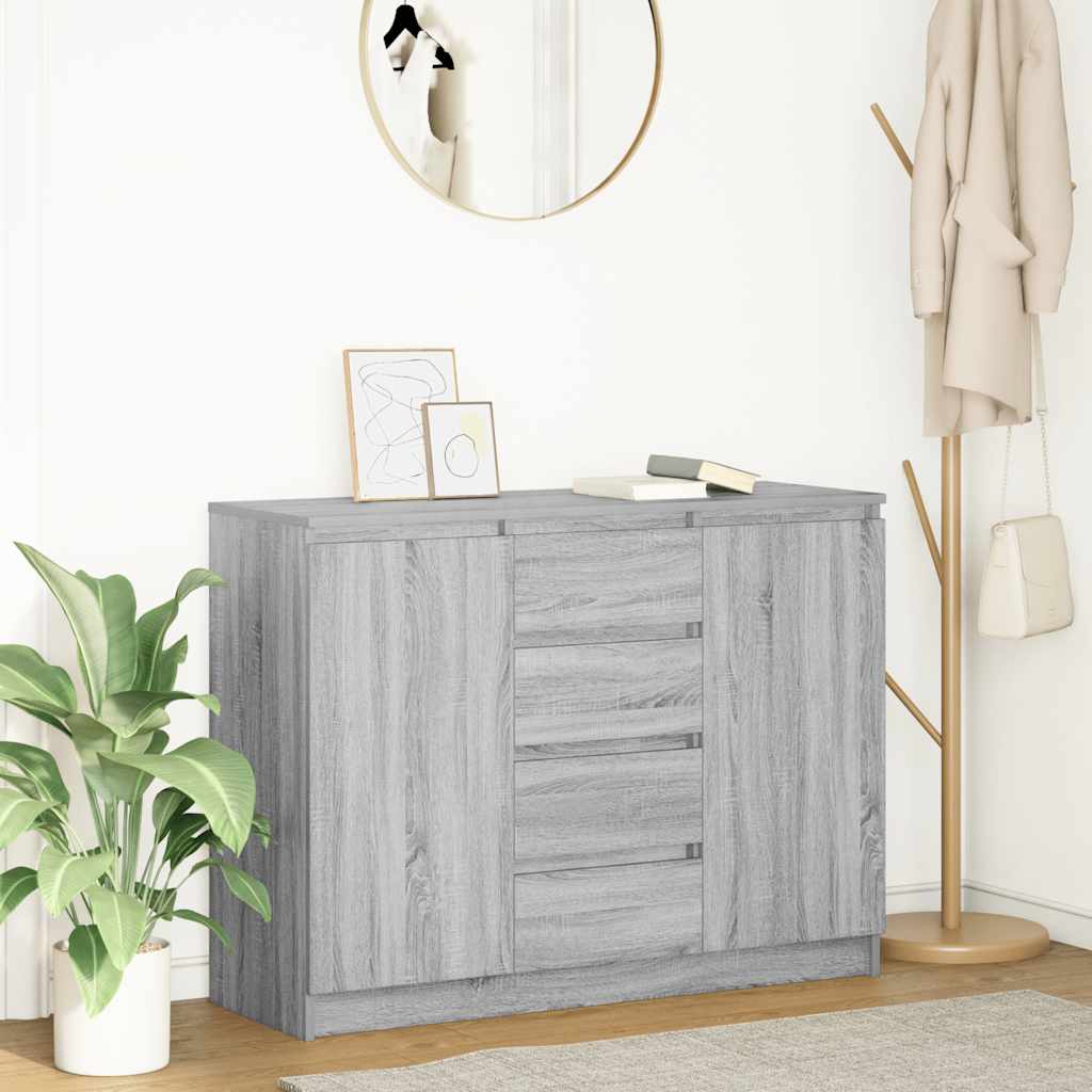 vidaXL Bufetă cu sertare Gri Sonoma 100,5x35x76 cm Lemn prelucrat vidaXL Bufetă cu sertare Gri Sonoma 100,5x35x76 cm Lemn prelucrat