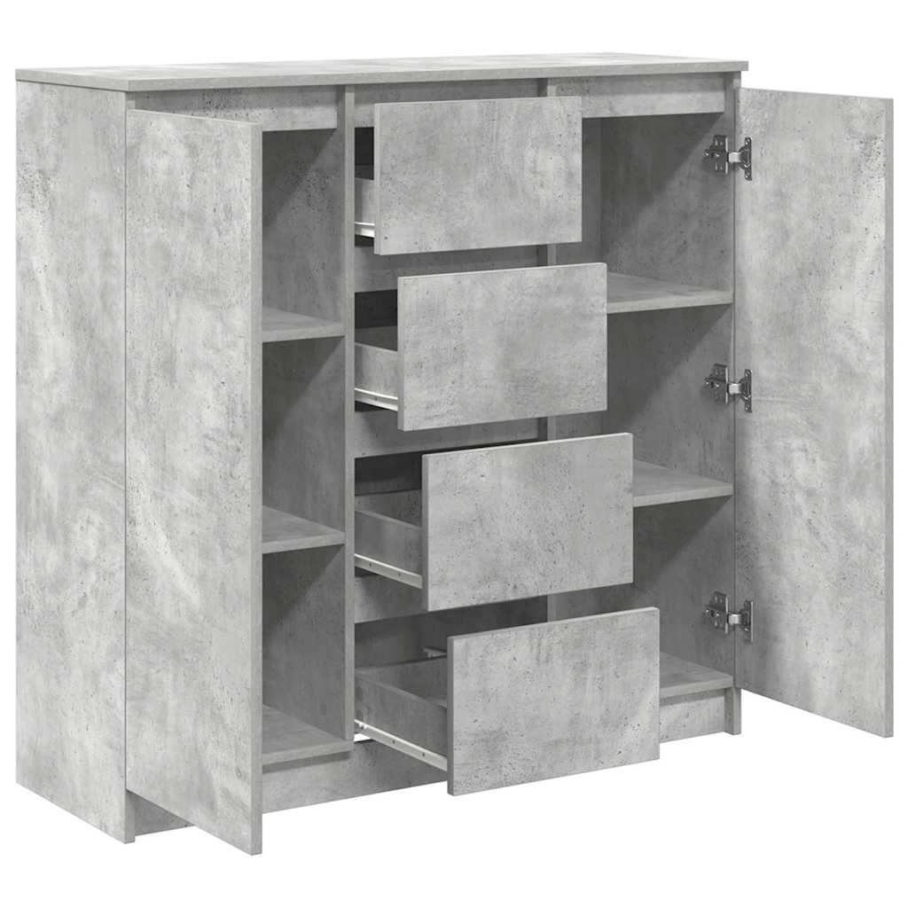 vidaXL Bufetă cu sertare Gri beton 100,5x35x98,5 cm Lemn prelucrat