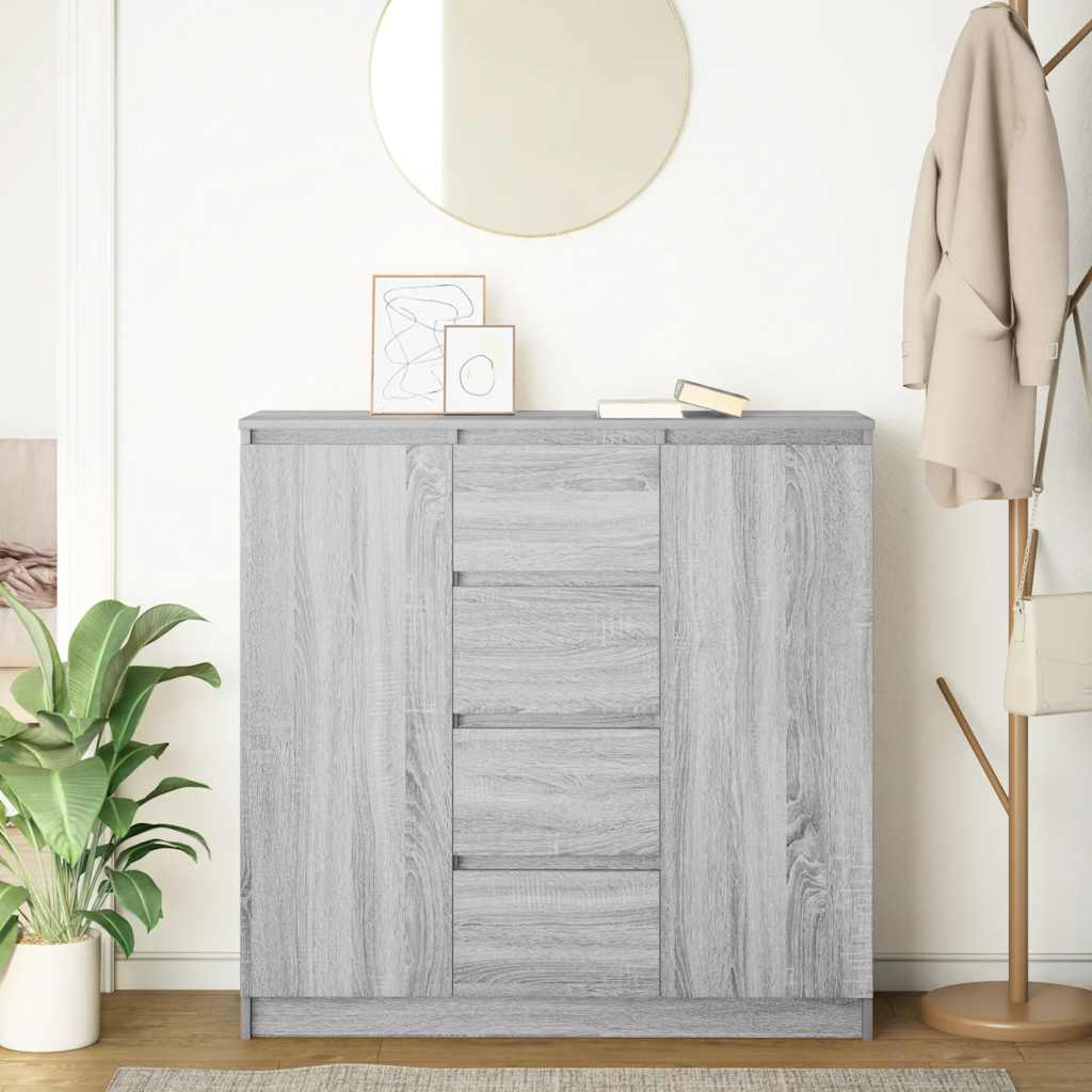vidaXL Bufetă cu sertare Gri Sonoma 100,5x35x98,5 cm Lemn prelucrat