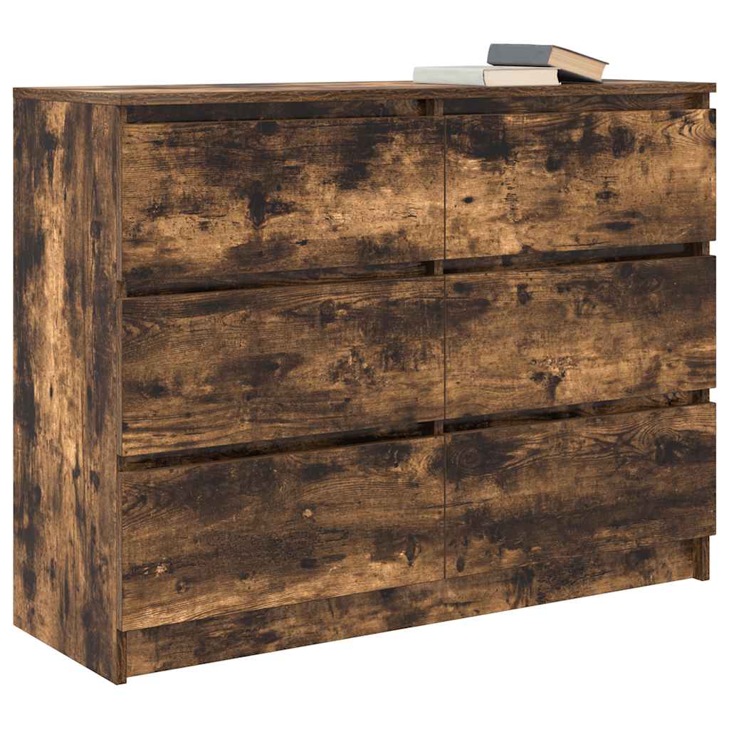 vidaXL Dulap, stejar fumuriu, 100x35x76 cm, lemn compozit
