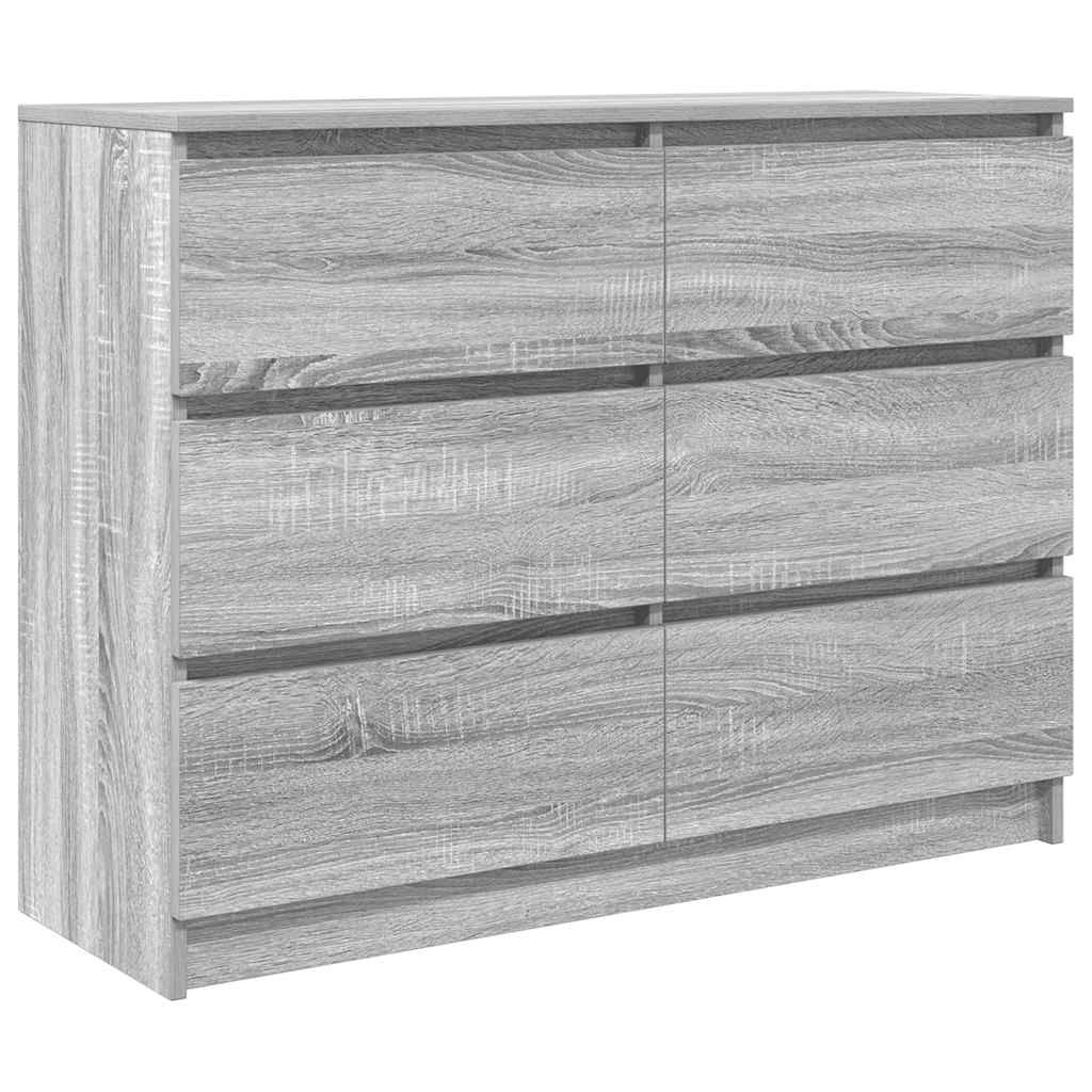 vidaXL Servantă, gri sonoma, 100x35x76 cm, lemn prelucrat