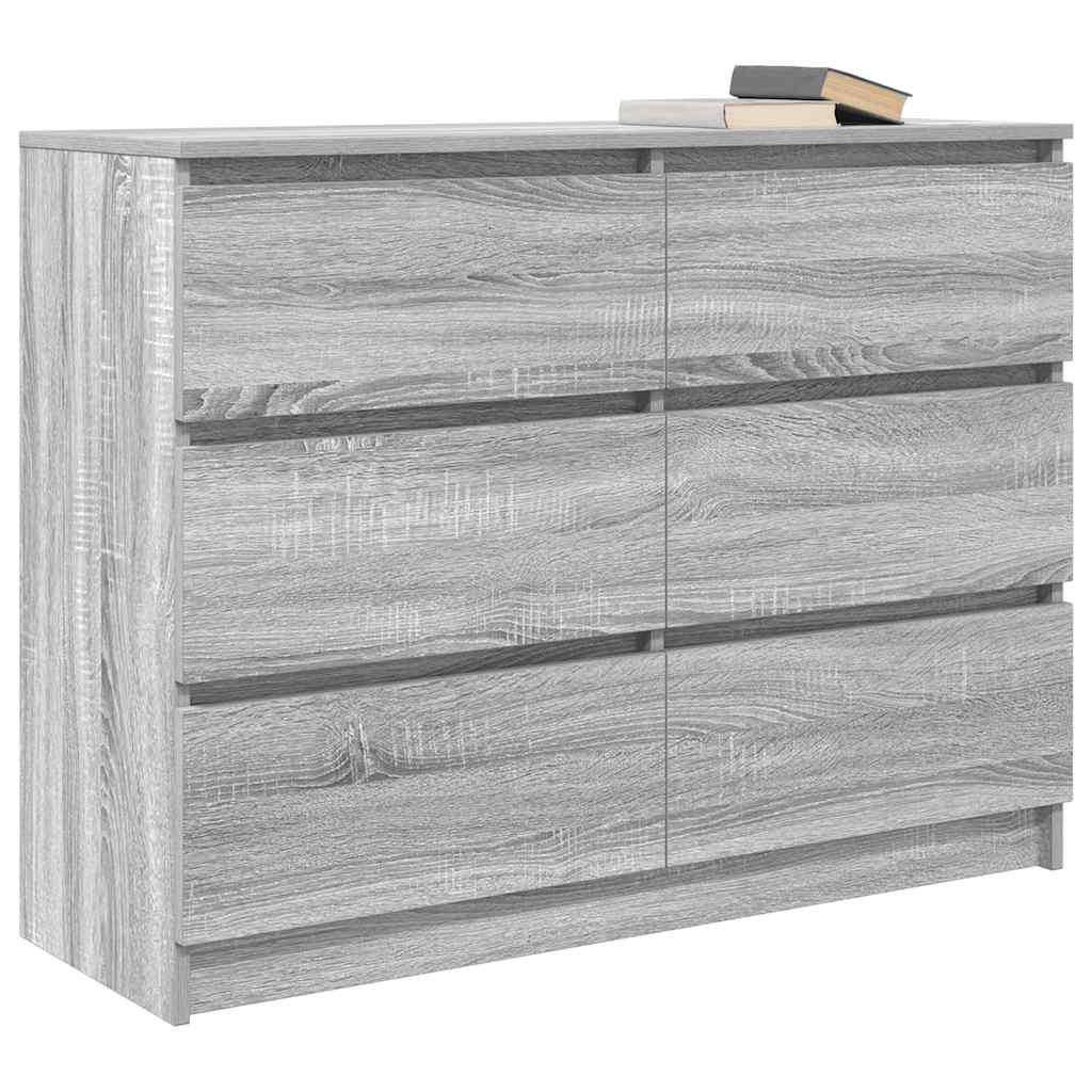vidaXL Servantă, gri sonoma, 100x35x76 cm, lemn prelucrat