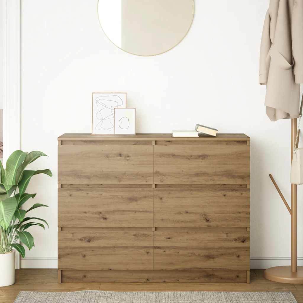 vidaXL Bufetă Stejar Artisan 100x35x76 cm Lemn prelucrat vidaXL Bufetă Stejar Artisan 100x35x76 cm Lemn prelucrat