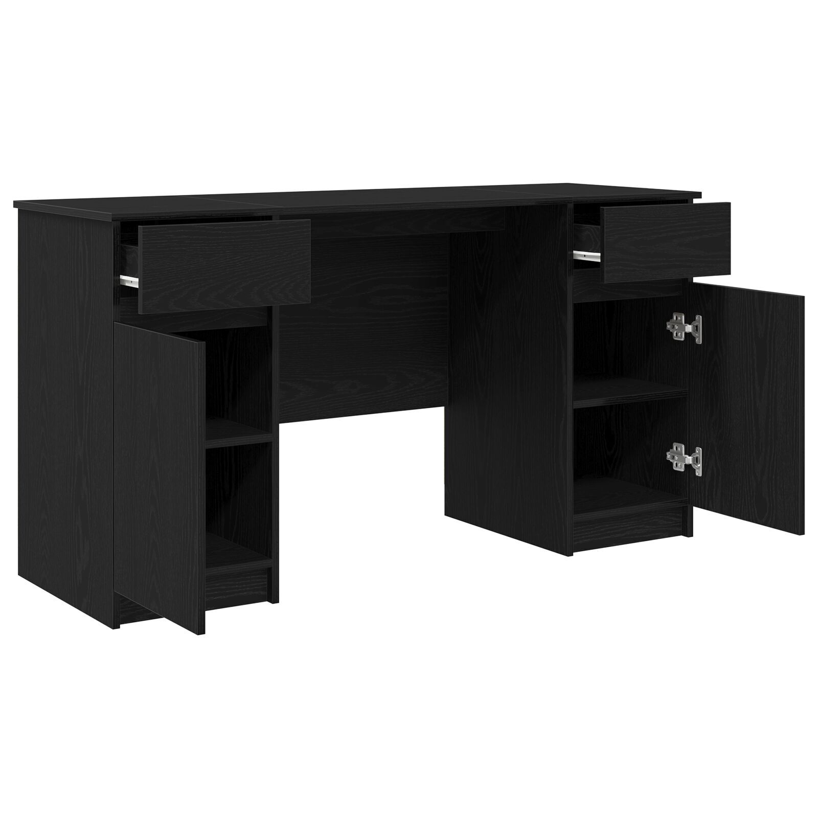 vidaXL Birou, stejar negru, 140x49x76 cm, lemn prelucrat