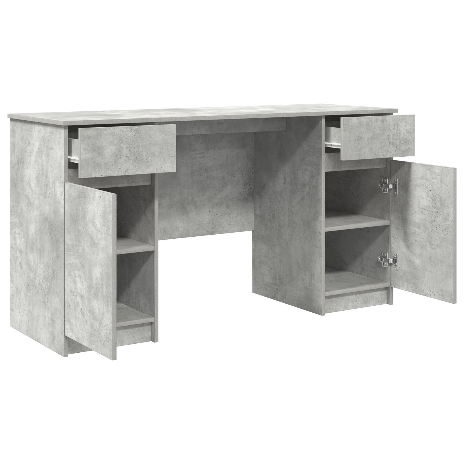 vidaXL Birou cu sertar cu ușă Gri beton 140 x 49 x 76 cm Lemn compozit