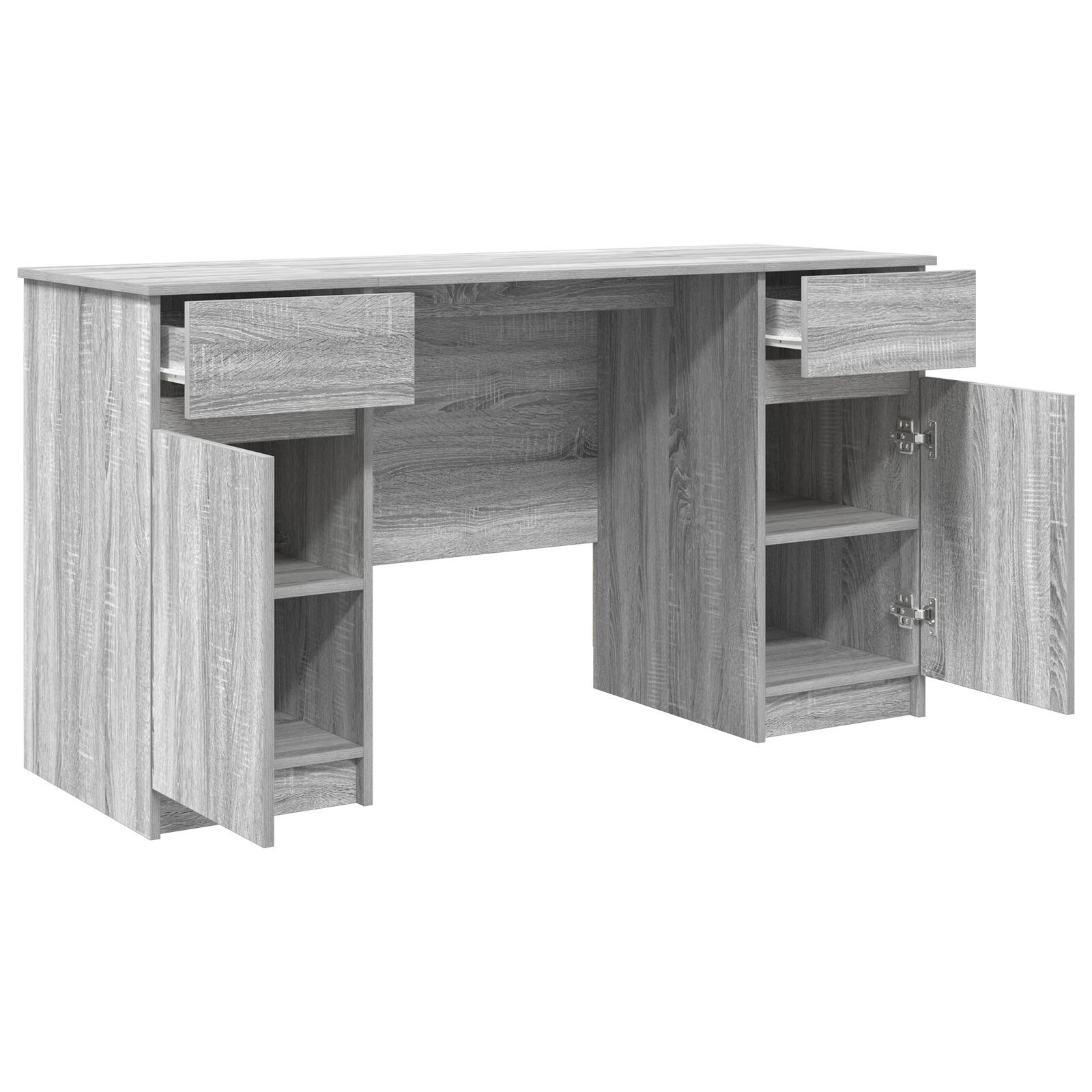 vidaXL Birou cu sertar sonoma gri 140 x 49 x 76 cm Lemn compozit
