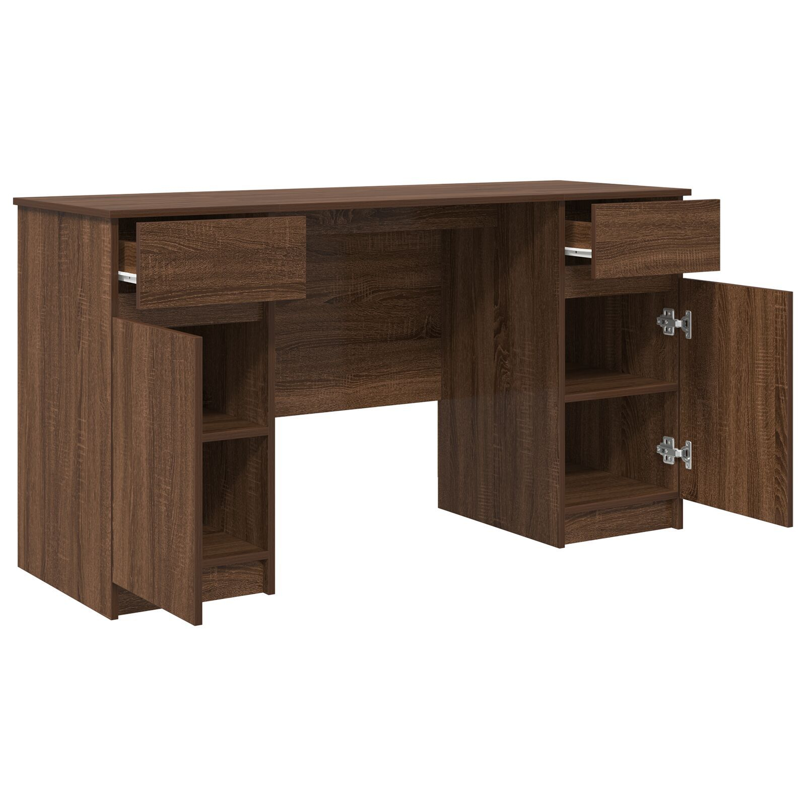 vidaXL Birou, stejar maro, 140x49x76 cm, lemn prelucrat