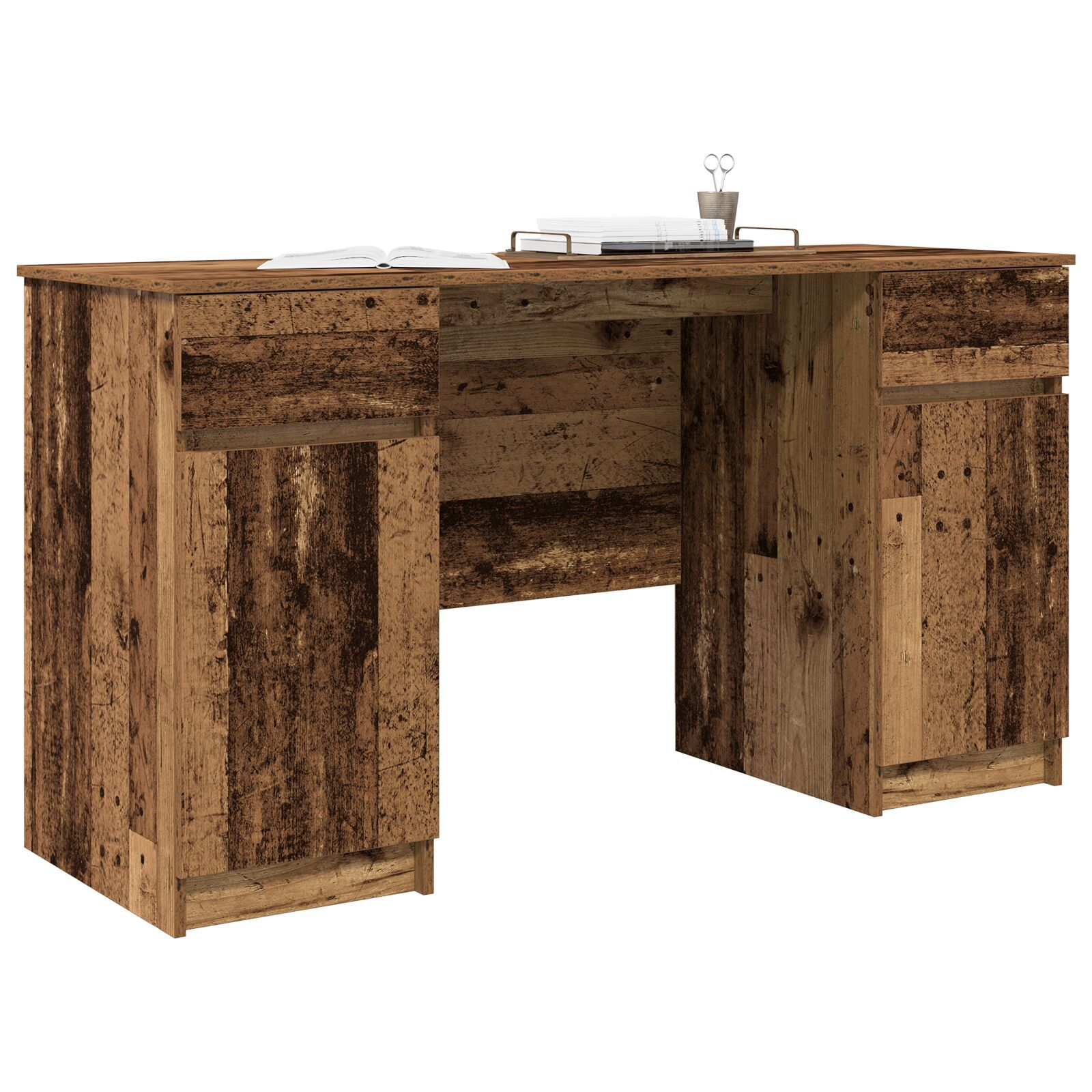 vidaXL Birou, lemn vechi, 140x49x76 cm, lemn prelucrat