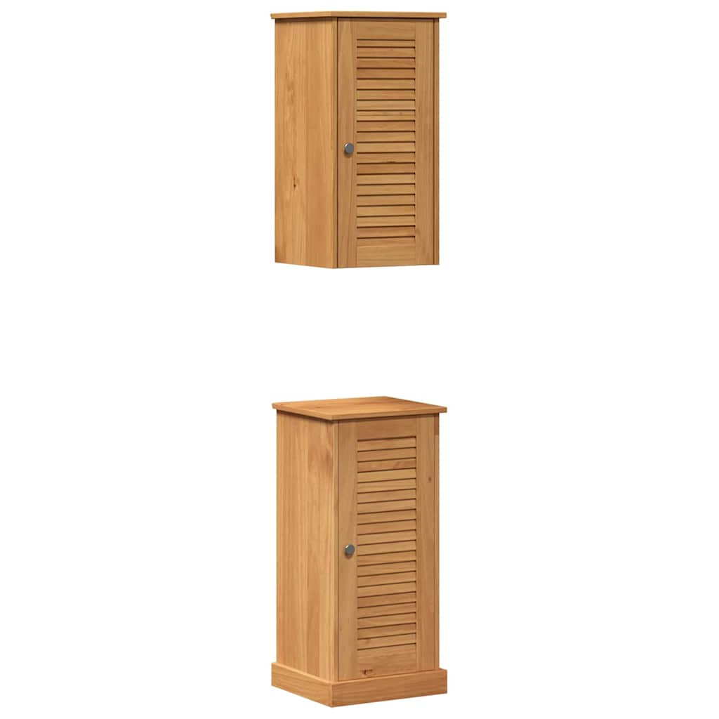 vidaXL Set de mobilier pentru baie VIGO 2 pcs Marou și Marou miere