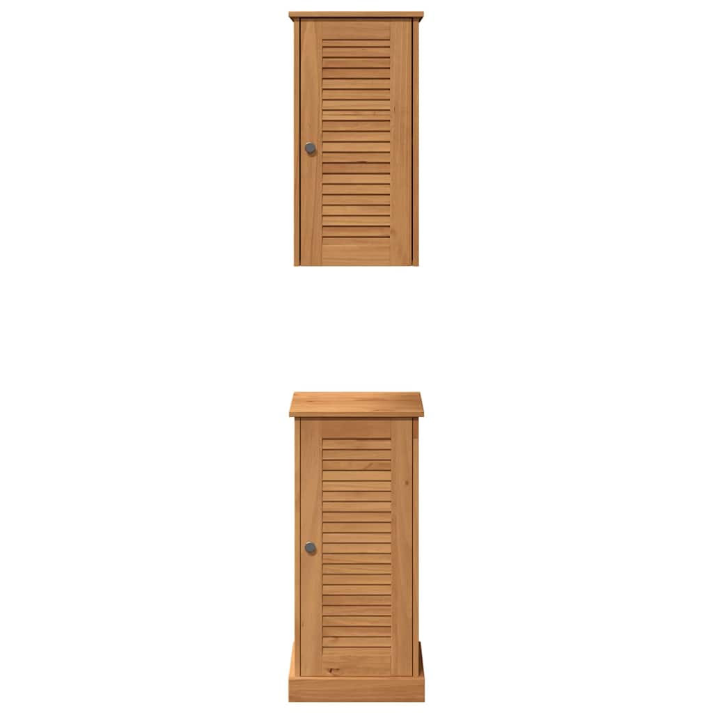 vidaXL Set de mobilier pentru baie VIGO 2 pcs Marou și Marou miere