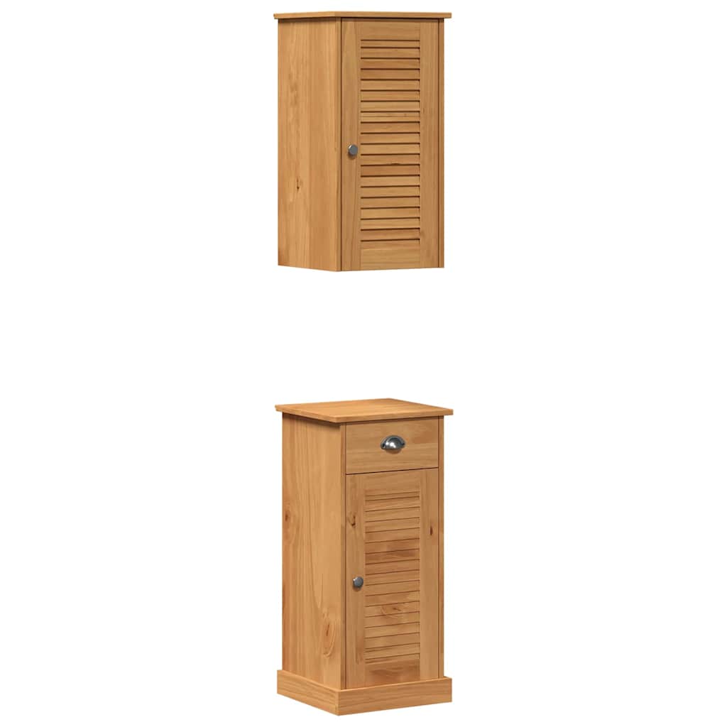vidaXL Set de mobilier pentru baie VIGO 2 pcs Marou și Marou miere