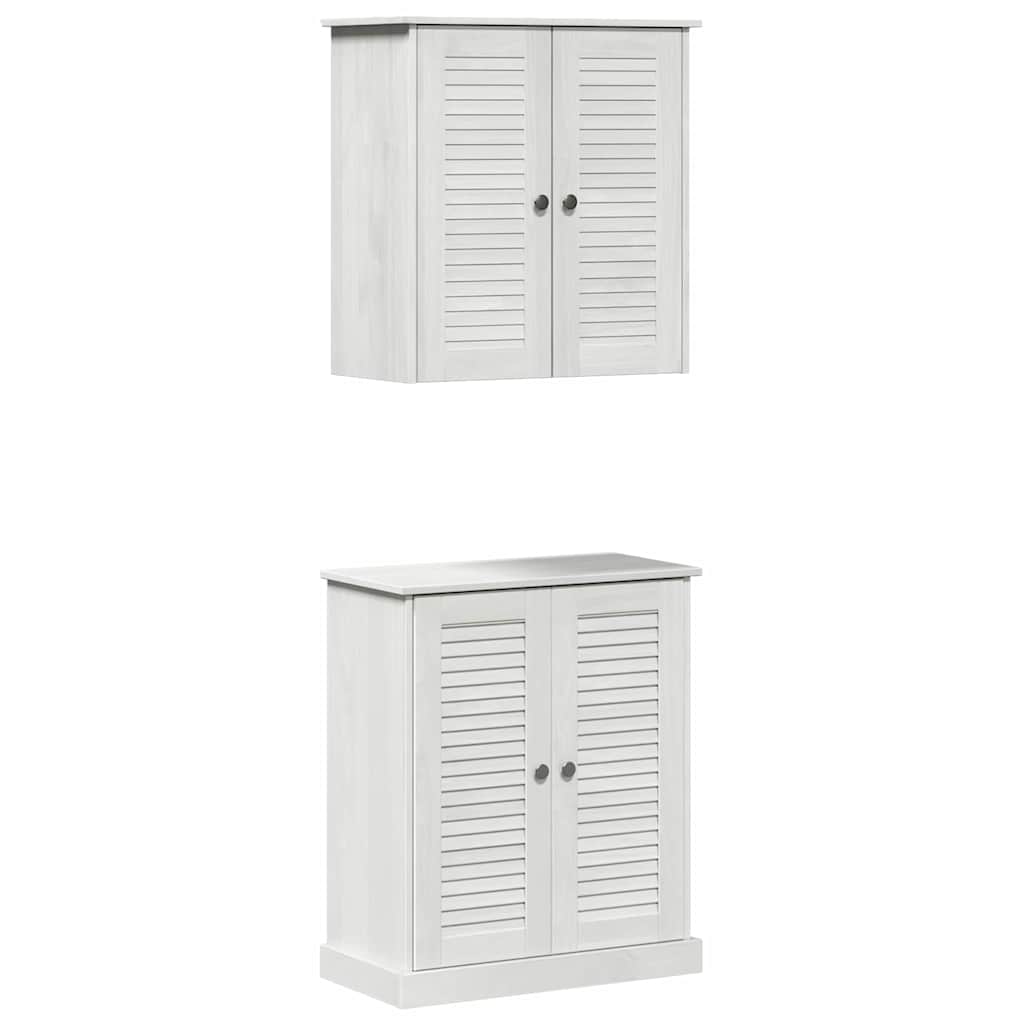 vidaXL Set de mobilier pentru baie cu ușă 2 pcs Maro 67.5 x 34 x 80 cm