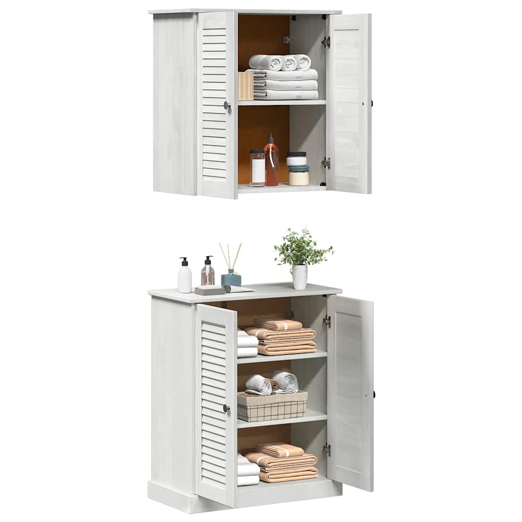 vidaXL Set de mobilier pentru baie cu ușă 2 pcs Maro 67.5 x 34 x 80 cm