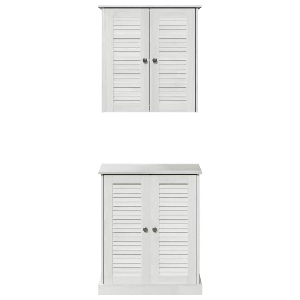 vidaXL Set de mobilier pentru baie cu ușă 2 pcs Maro 67.5 x 34 x 80 cm