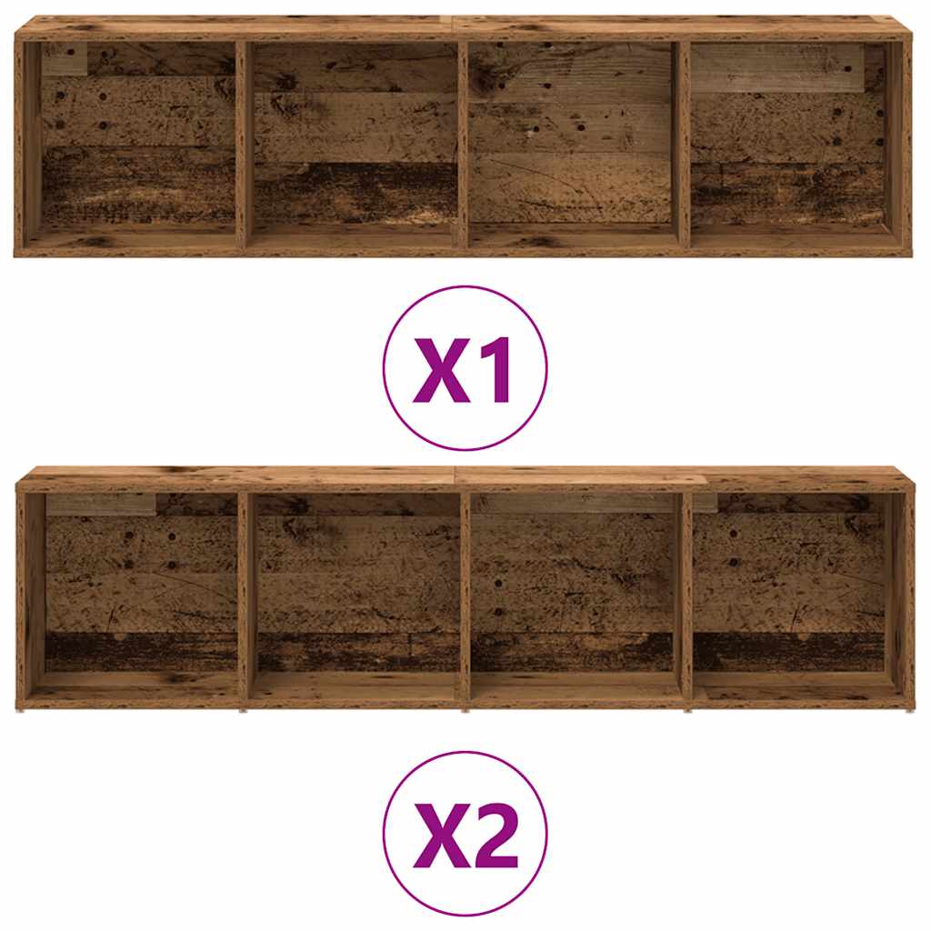 vidaXL Dulapuri cu cărți 3 buc Lemn vechi Lemn prelucrat