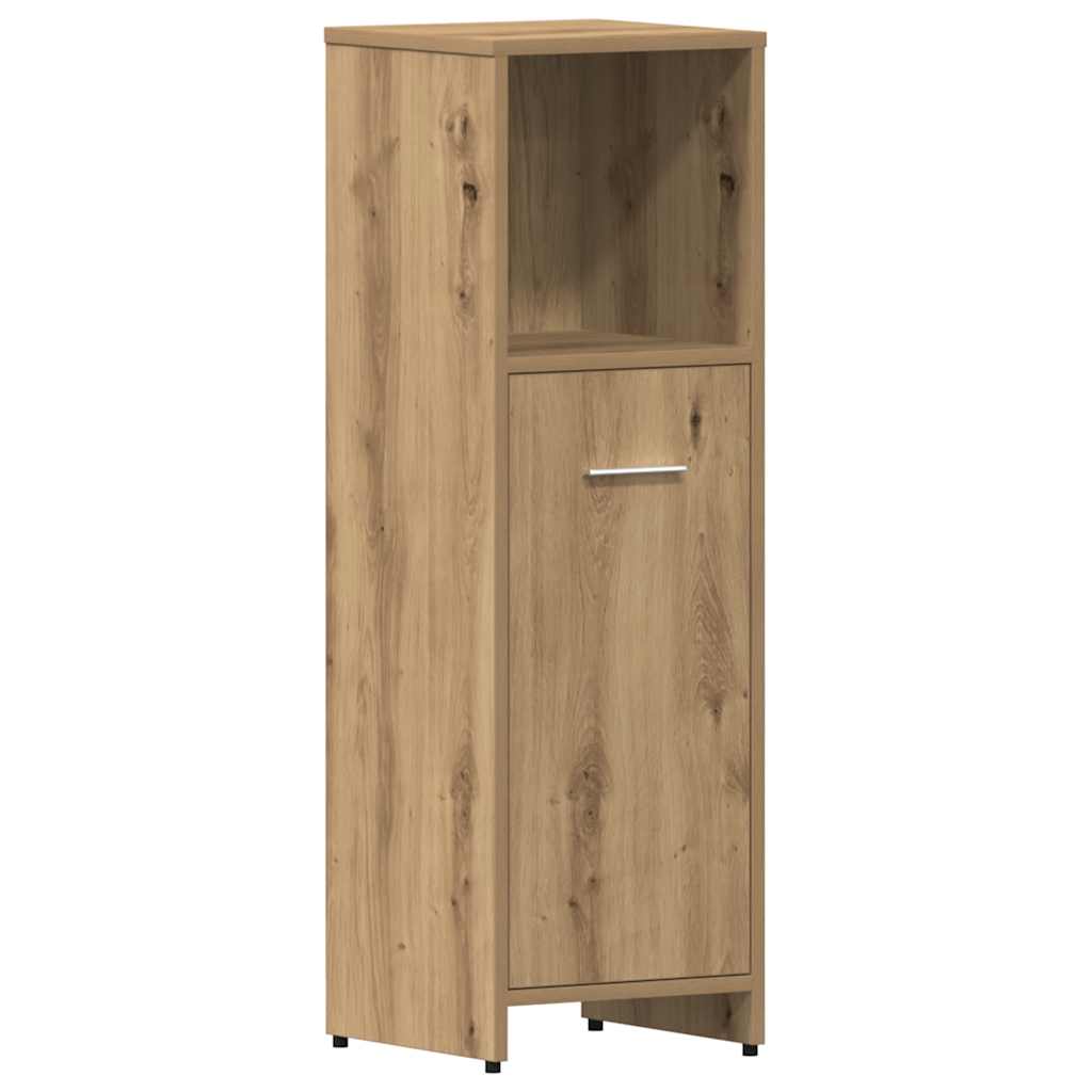 vidaXL Set mobilier de baie, 4 piese, stejar artizanal, lemn prelucrat