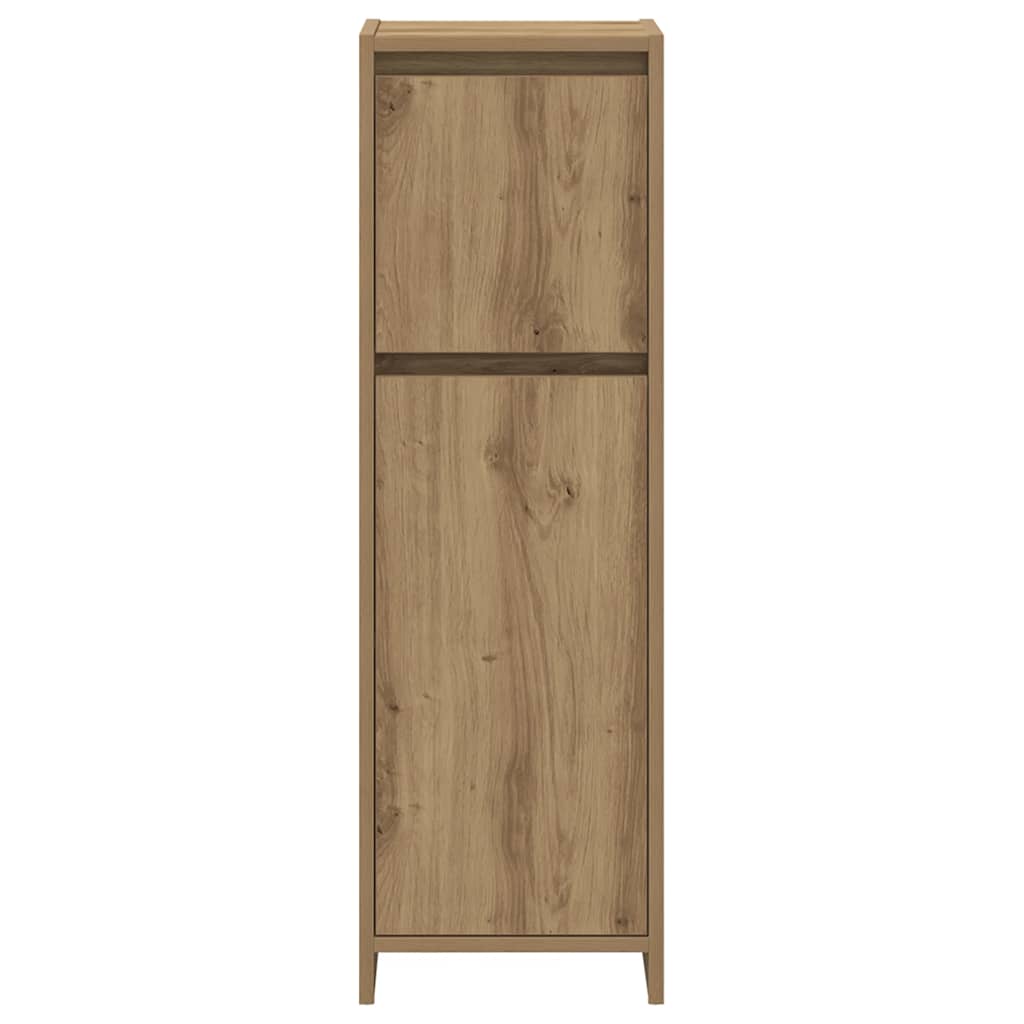 vidaXL Set mobilier de baie, 4 piese, stejar artizanal, lemn prelucrat