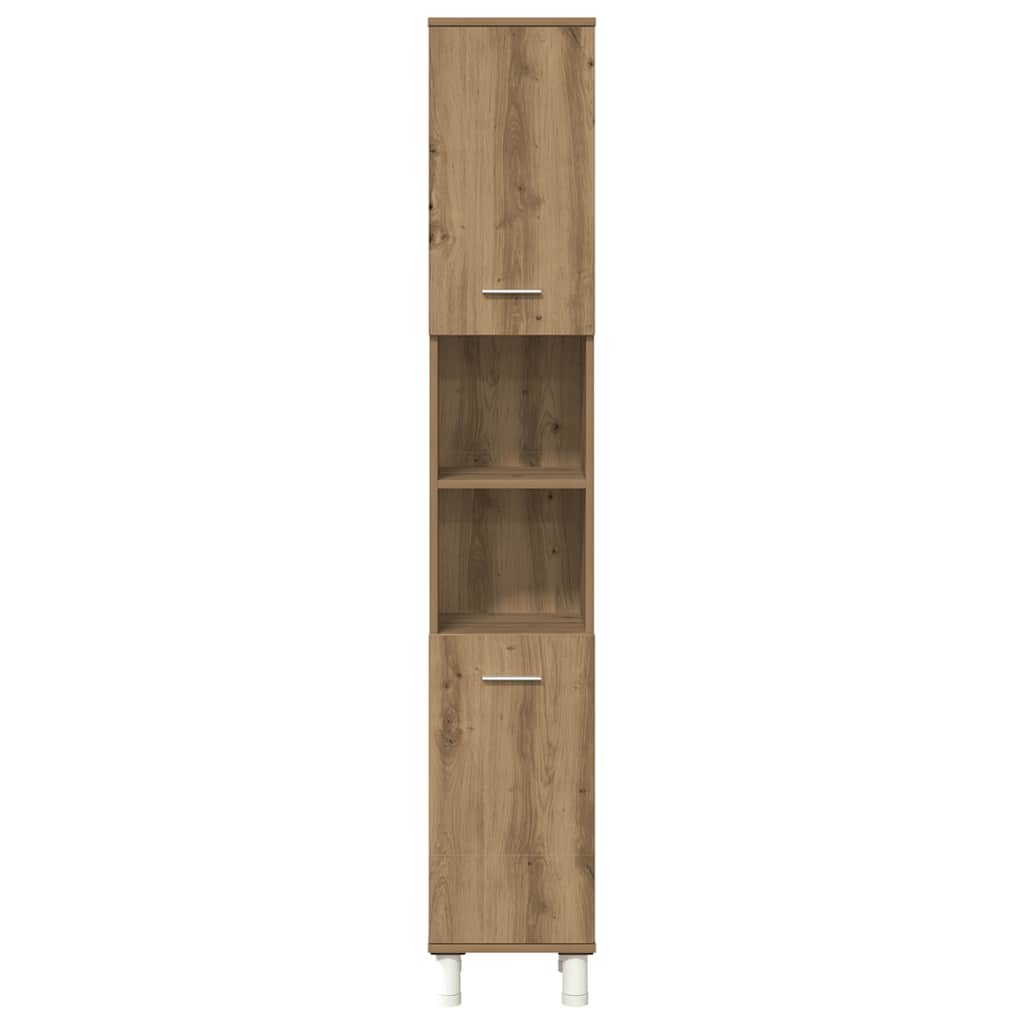 vidaXL Set mobilier de baie, 4 piese, stejar artizanal, lemn prelucrat