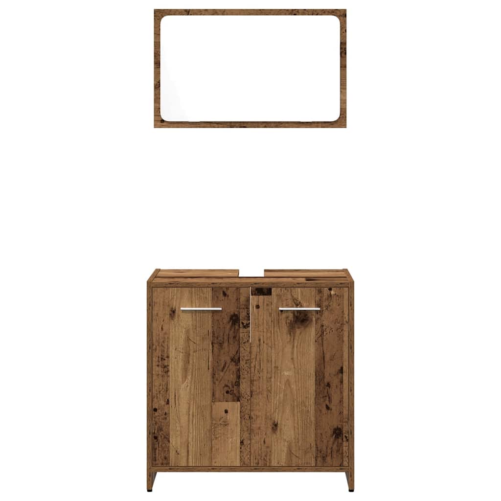 vidaXL Set mobilier de baie, 3 piese, lemn vechi, lemn prelucrat vidaXL Set mobilier de baie, 3 piese, lemn vechi, lemn prelucrat