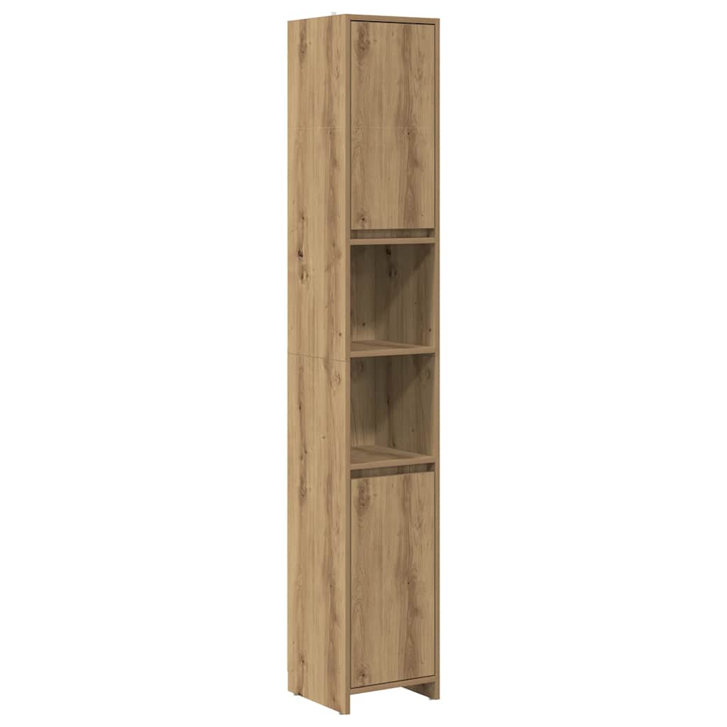 vidaXL Set mobilier de baie, 3 piese, stejar artizanal, lemn prelucrat vidaXL Set mobilier de baie, 3 piese, stejar artizanal, lemn prelucrat
