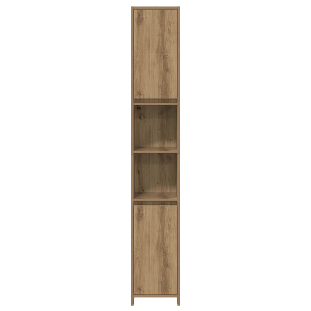 vidaXL Set mobilier de baie, 3 piese, stejar artizanal, lemn prelucrat vidaXL Set mobilier de baie, 3 piese, stejar artizanal, lemn prelucrat