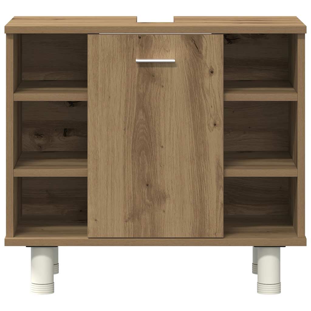 vidaXL Set mobilier de baie, 3 piese, stejar artizanal, lemn prelucrat vidaXL Set mobilier de baie, 3 piese, stejar artizanal, lemn prelucrat