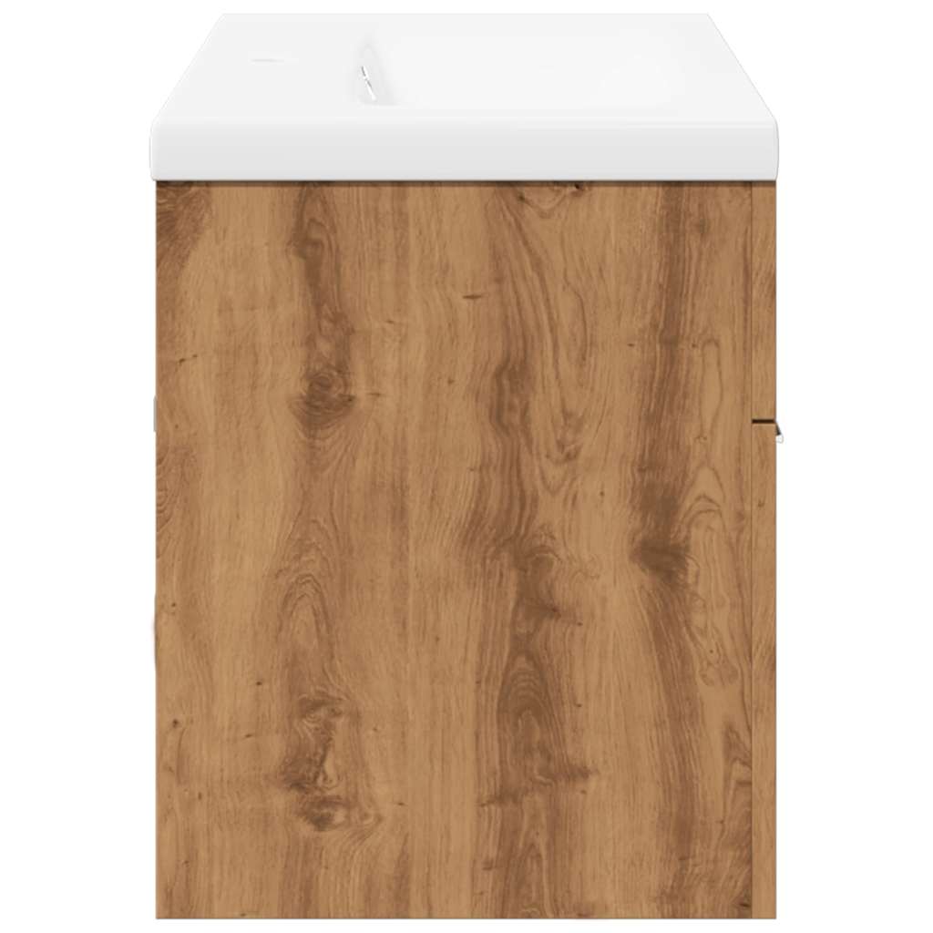 vidaXL Set mobilier de baie, 2 piese, stejar artizanal, lemn prelucrat