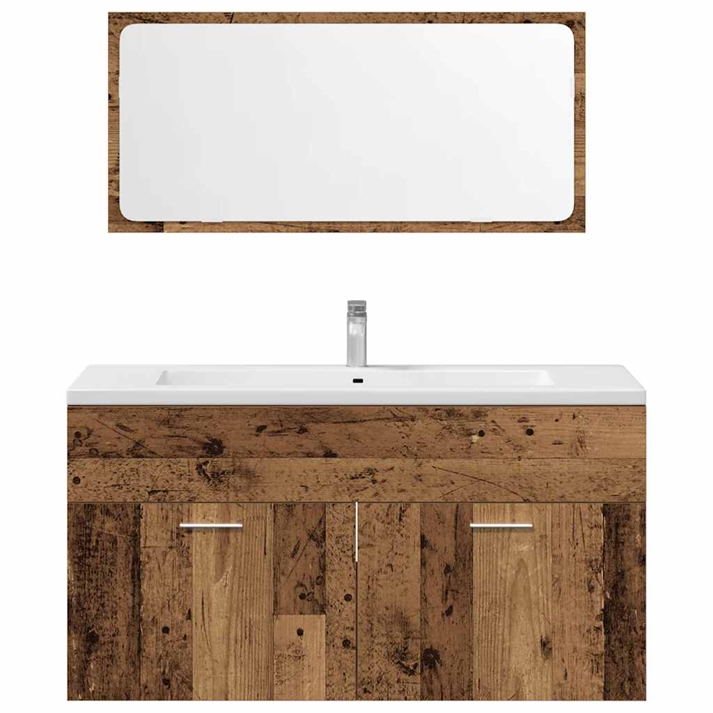 vidaXL Set mobilier de baie, 4 piese, lemn vechi, lemn prelucrat