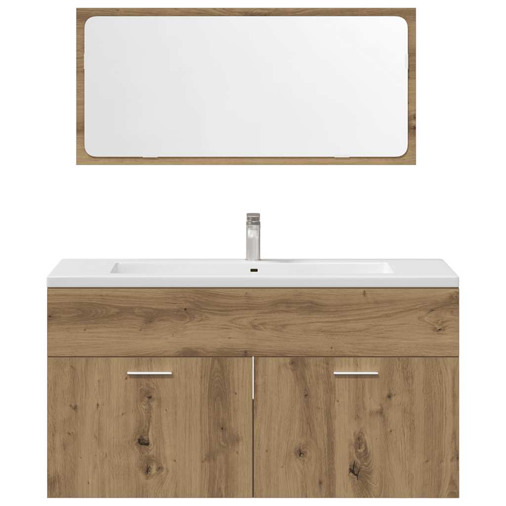 vidaXL Set mobilier de baie, 4 piese, stejar artizanal, lemn prelucrat