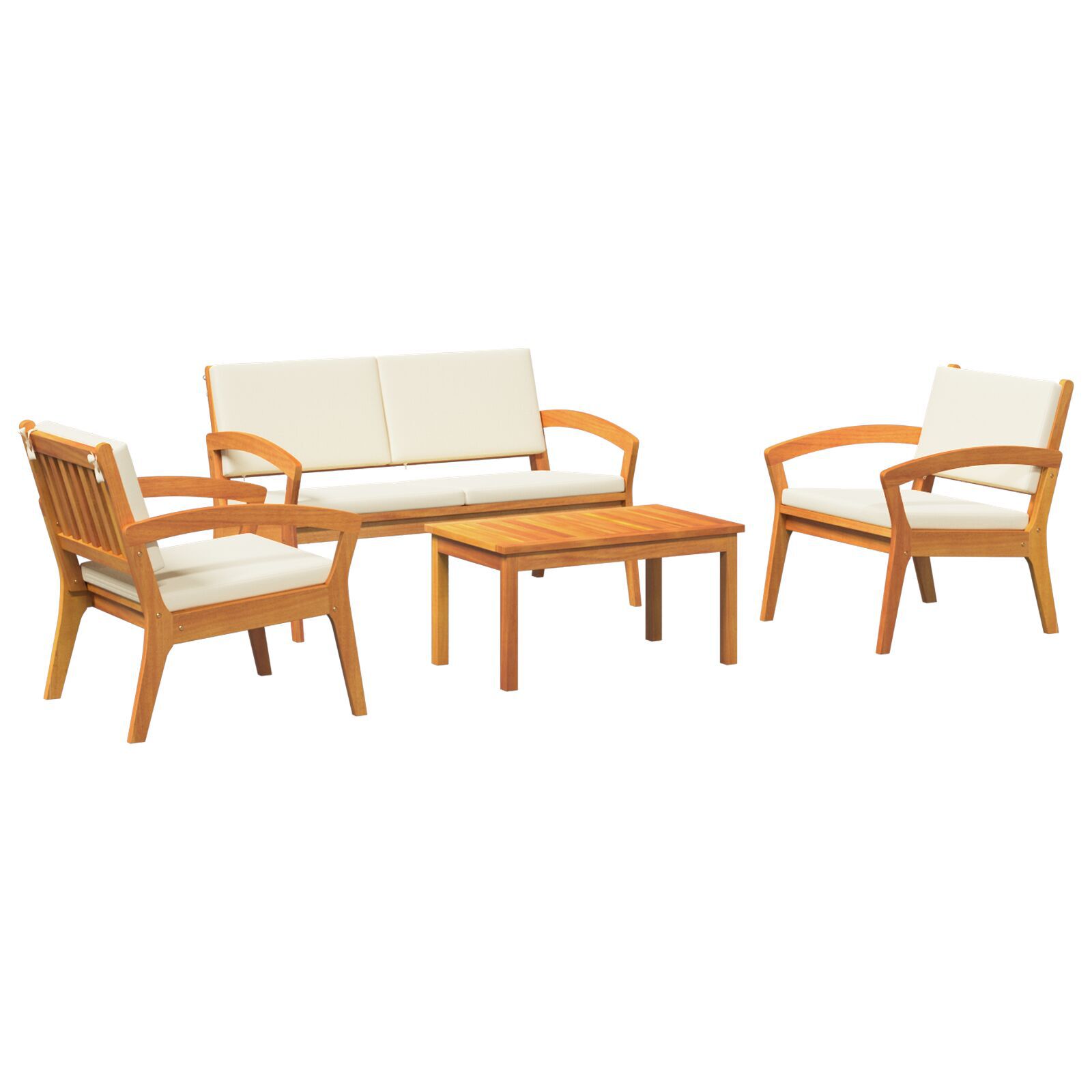 Set Bistro 4 Piese cu Perne din Lemn Masiv de Acacia Set Bistro 4 Piese cu Perne din Lemn Masiv de Acacia
