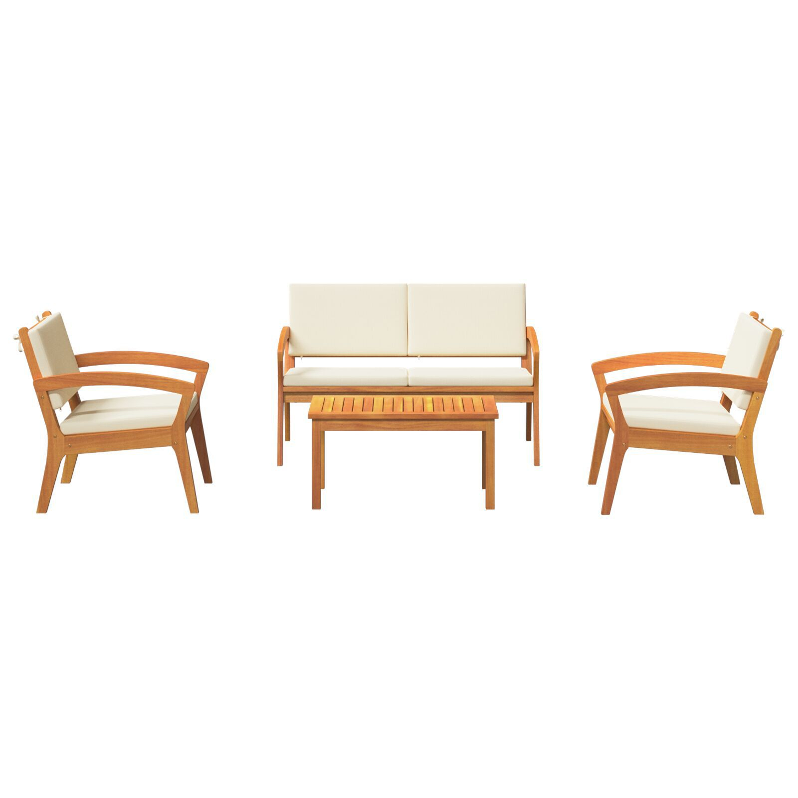Set Bistro 4 Piese cu Perne din Lemn Masiv de Acacia Set Bistro 4 Piese cu Perne din Lemn Masiv de Acacia