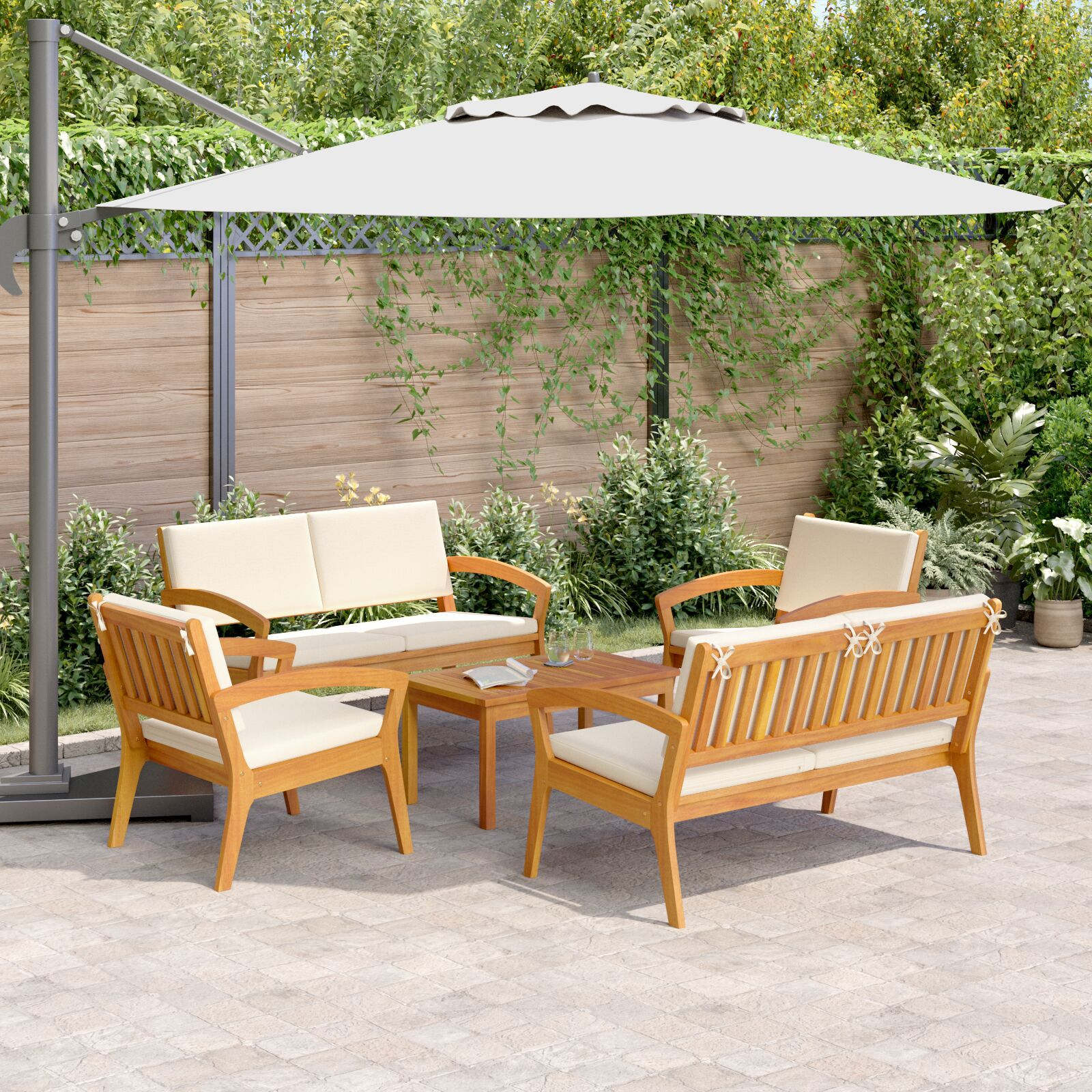vidaXL Set bistro 5 pcs Maro 75 x 45 x 38cm Lemn masiv de acacia vidaXL Set bistro 5 pcs Maro 75 x 45 x 38cm Lemn masiv de acacia