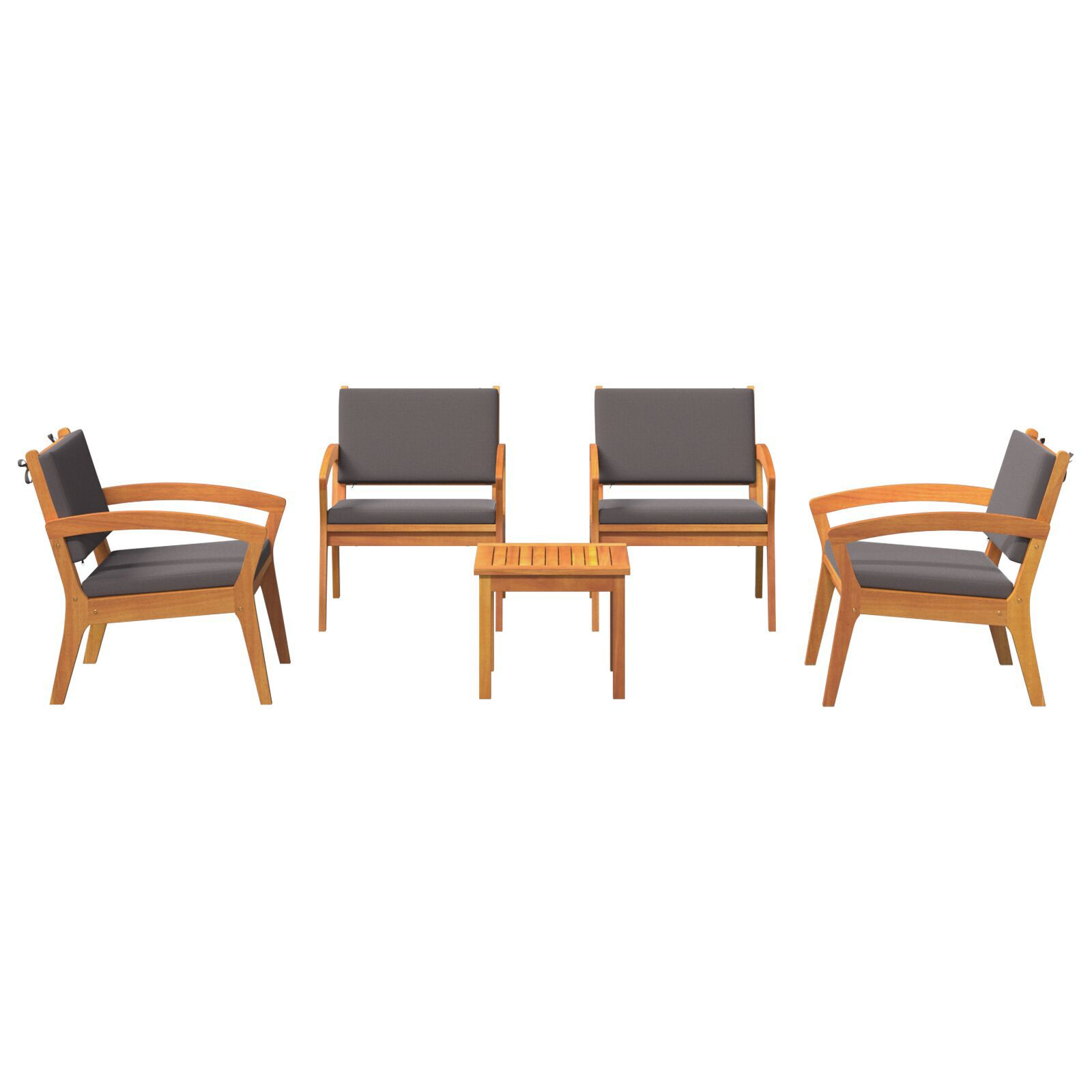 vidaXL Set bistro 5 pcs Maro 45 x 45 x 38cm Lemn masiv de acacia vidaXL Set bistro 5 pcs Maro 45 x 45 x 38cm Lemn masiv de acacia