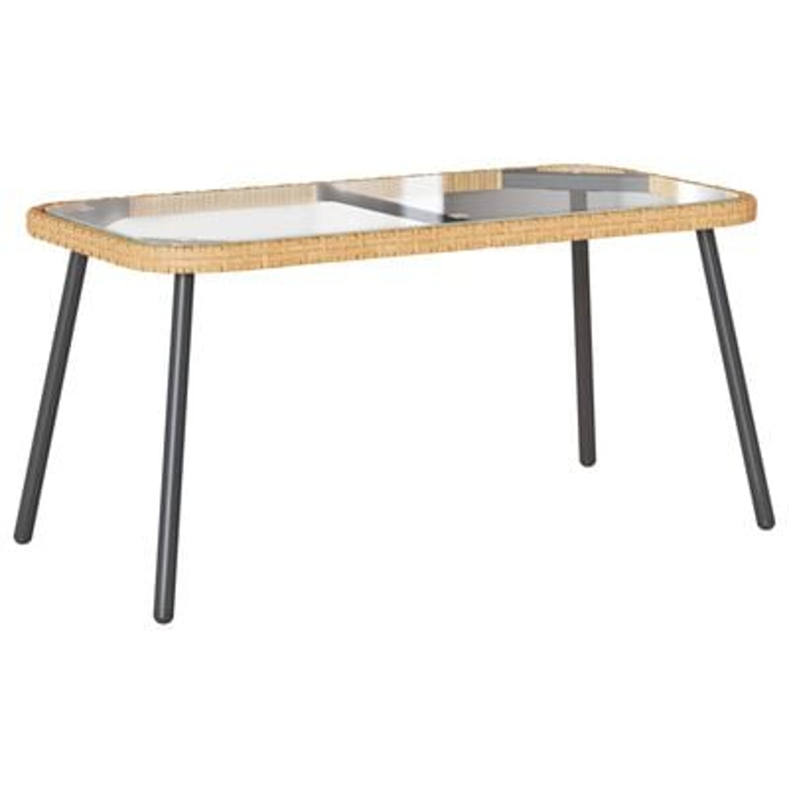 vidaXL Set mobilier de grădină, 2 piese, cu perne, natural, poliratan