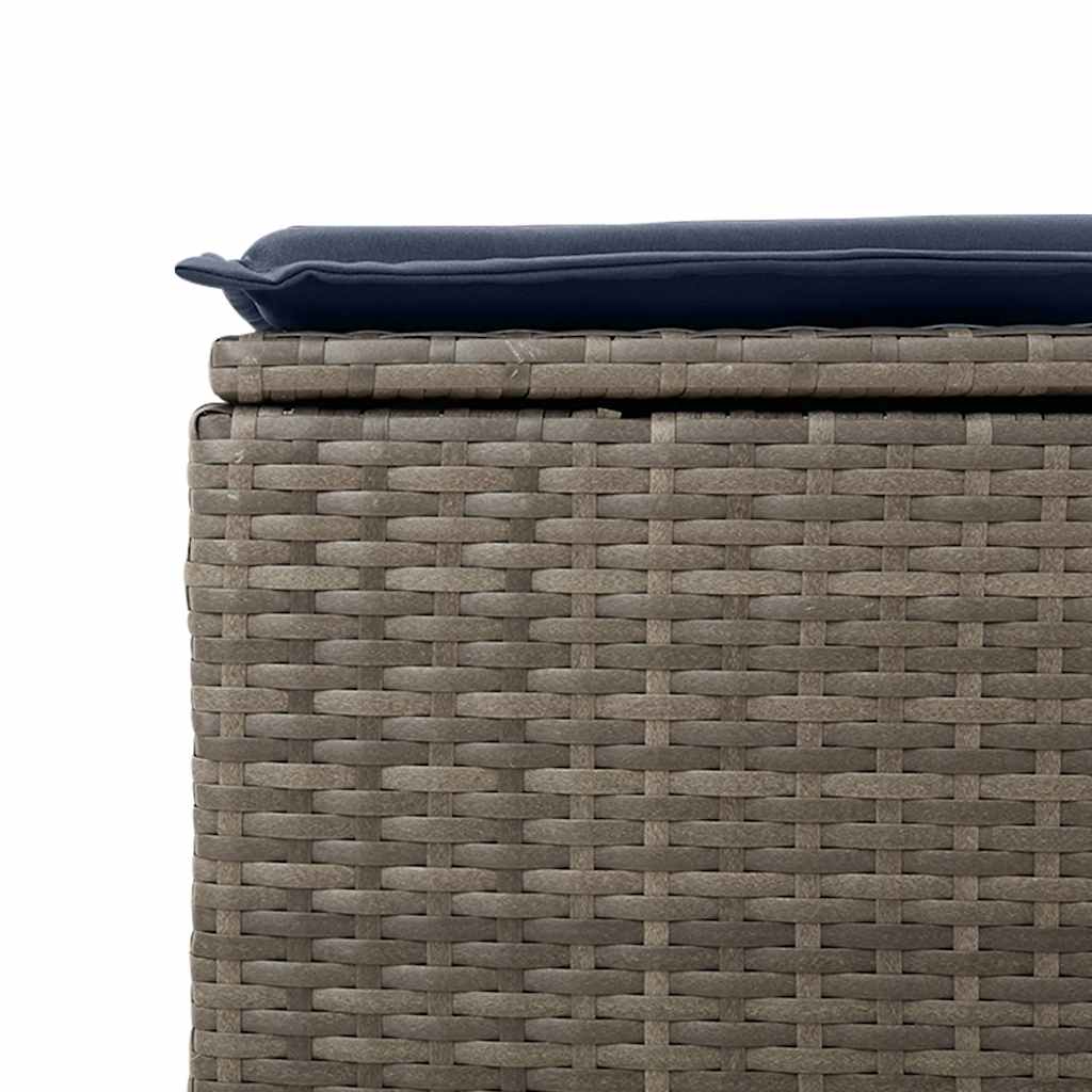 vidaXL Set mobilier grădină cu perne 2 piese gri poliratan/lemn acacia