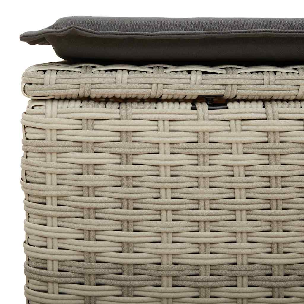 vidaXL Set canapea de grădină cu perne, 2 piese, gri deschis poliratan