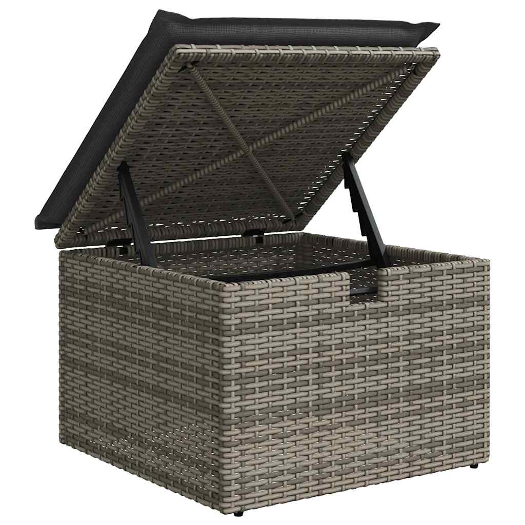 vidaXL Set mobilier grădină cu perne 2 piese gri poliratan/lemn acacia