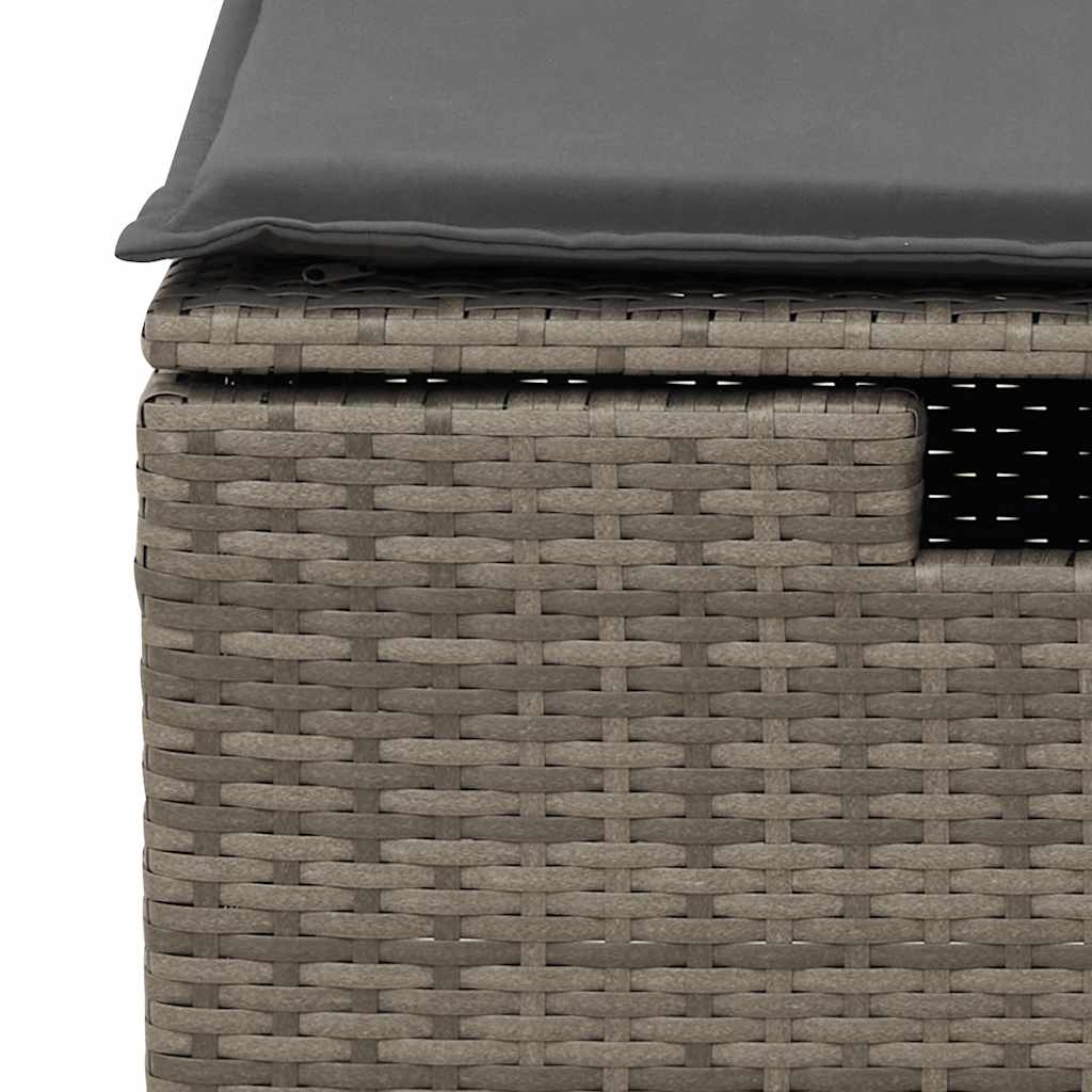 vidaXL Set mobilier grădină cu perne 2 piese gri poliratan/lemn acacia