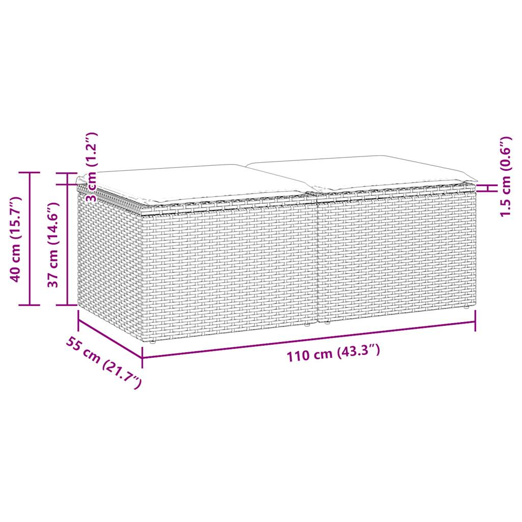 vidaXL Set canapea de grădină cu perne, 2 piese, gri deschis poliratan vidaXL Set canapea de grădină cu perne, 2 piese, gri deschis poliratan