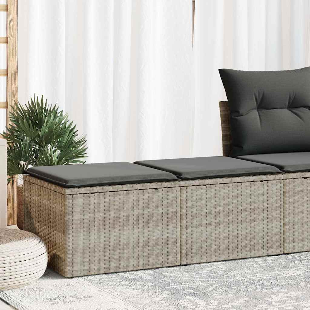 vidaXL Set canapea de grădină cu perne, 2 piese, gri deschis poliratan vidaXL Set canapea de grădină cu perne, 2 piese, gri deschis poliratan