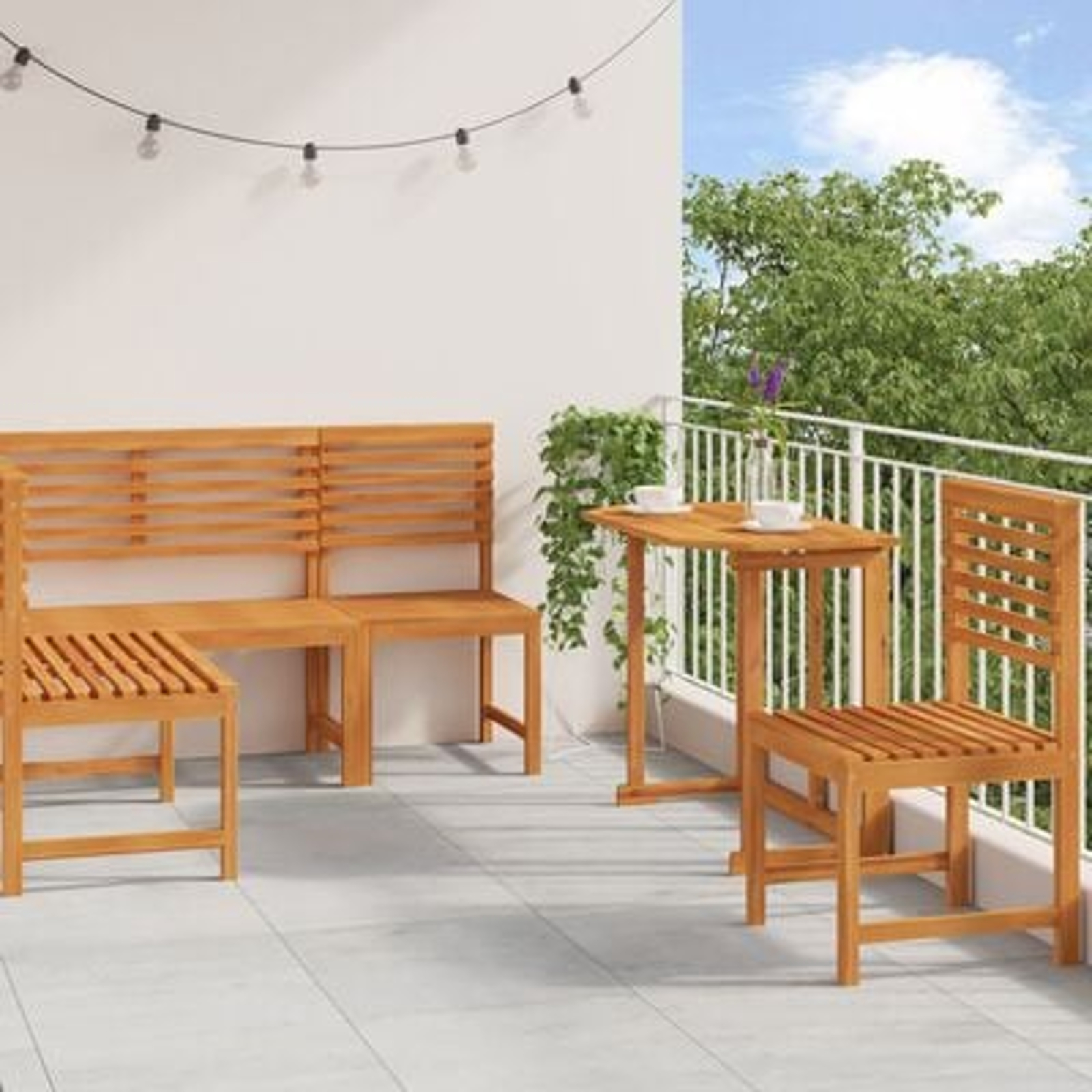 Set de dining pentru grădină vidaXL 4 piese - Lemn de acacia masiv Set de dining pentru grădină vidaXL 4 piese - Lemn de acacia masiv