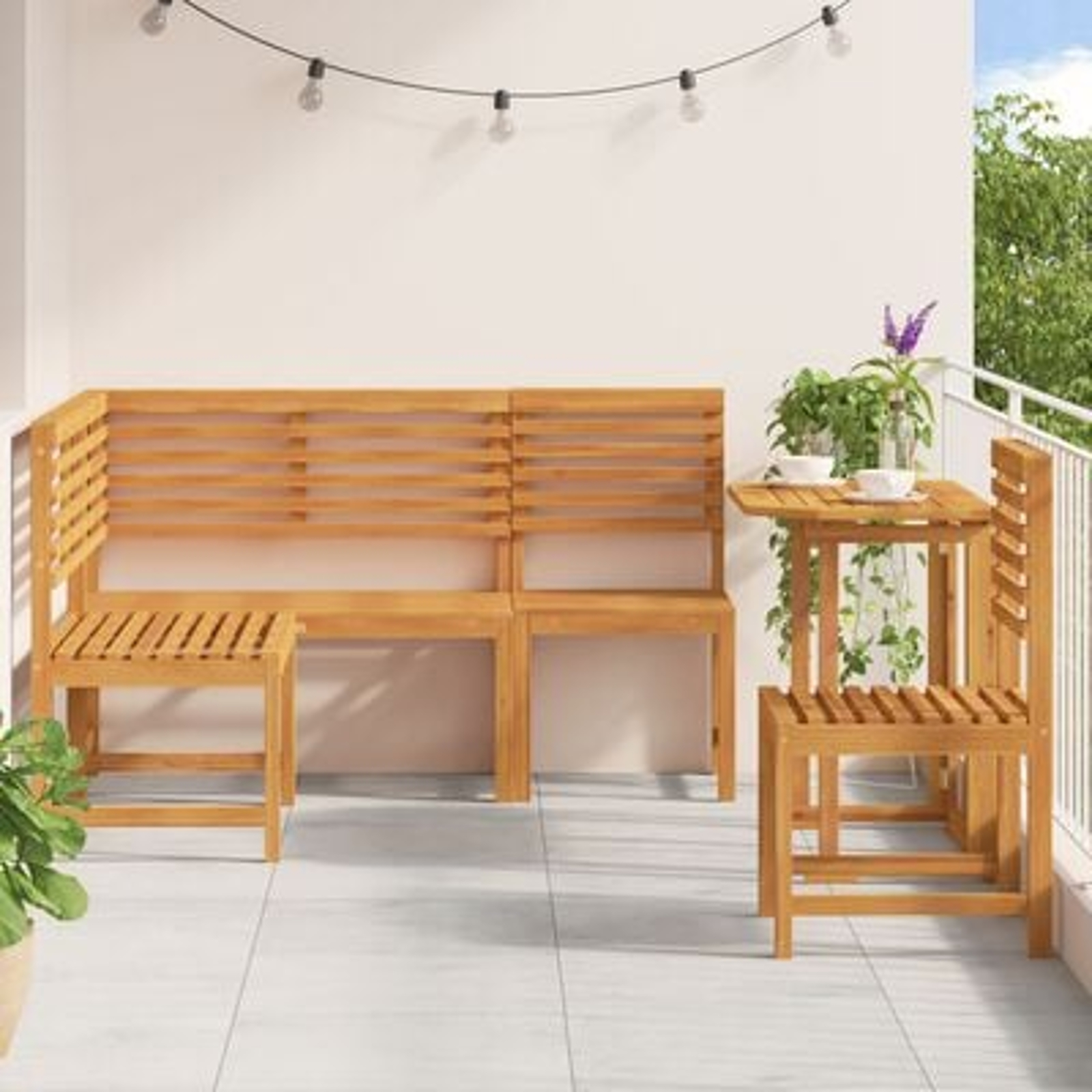 Set de dining pentru grădină vidaXL 4 piese - Lemn de acacia masiv Set de dining pentru grădină vidaXL 4 piese - Lemn de acacia masiv
